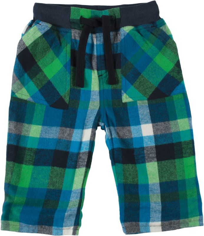 Grün karierte Baby-Flanell-Hose