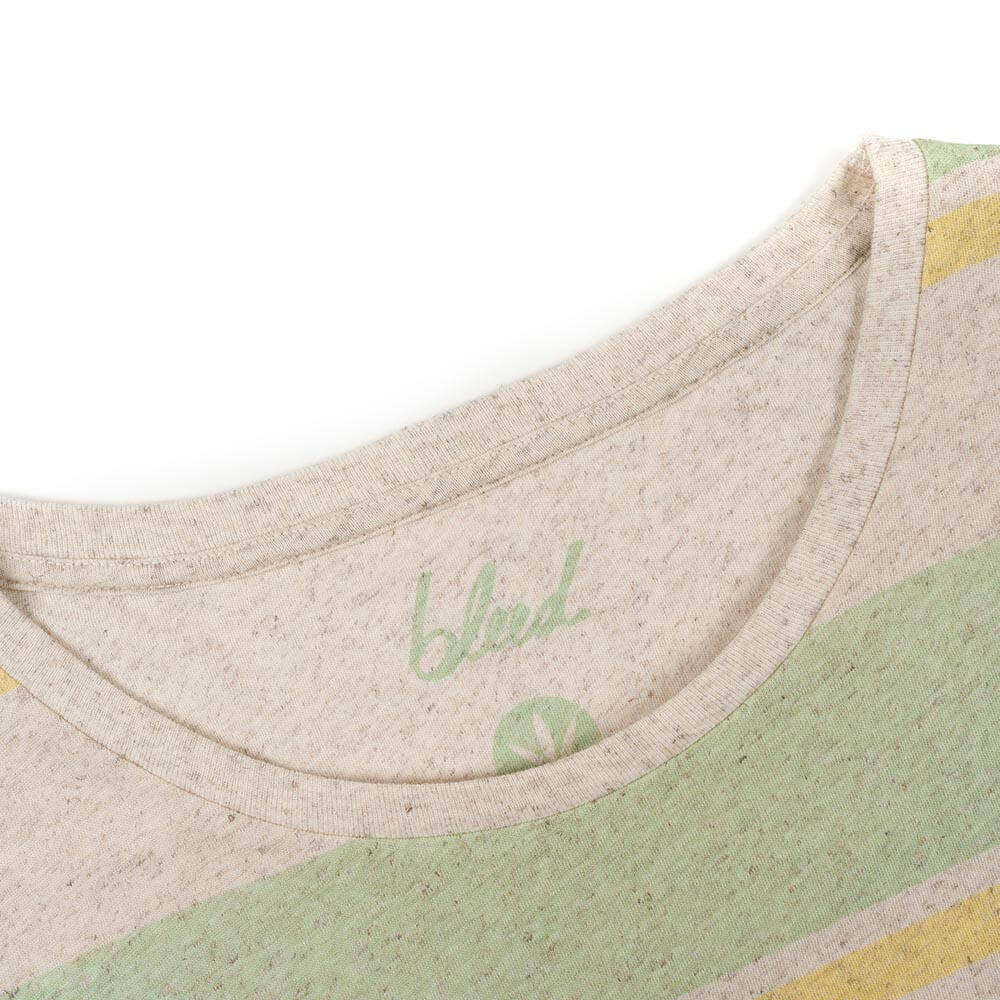 Gestreiftes Shirt Block Stripe mit Hanf weiß/grün