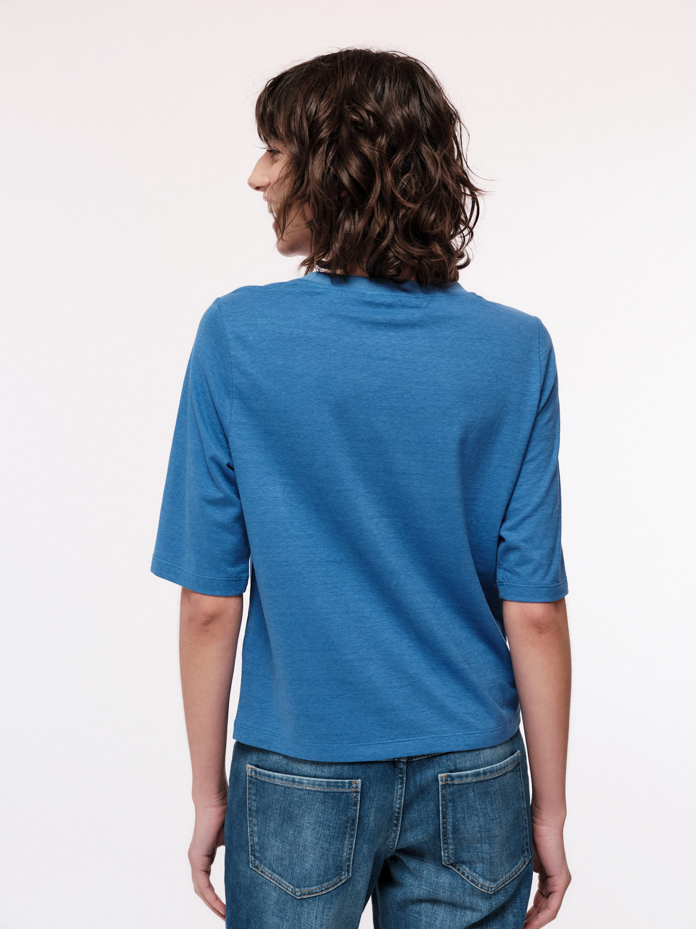 Boxy-Shirt mit 3/4-Arm mineral blue