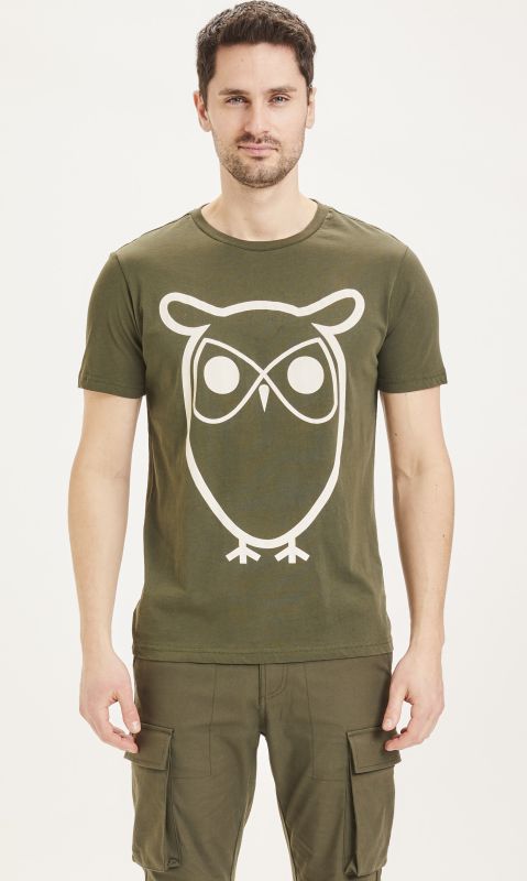 Basic Herren-Shirt ALDER Owl in Forrest Night
