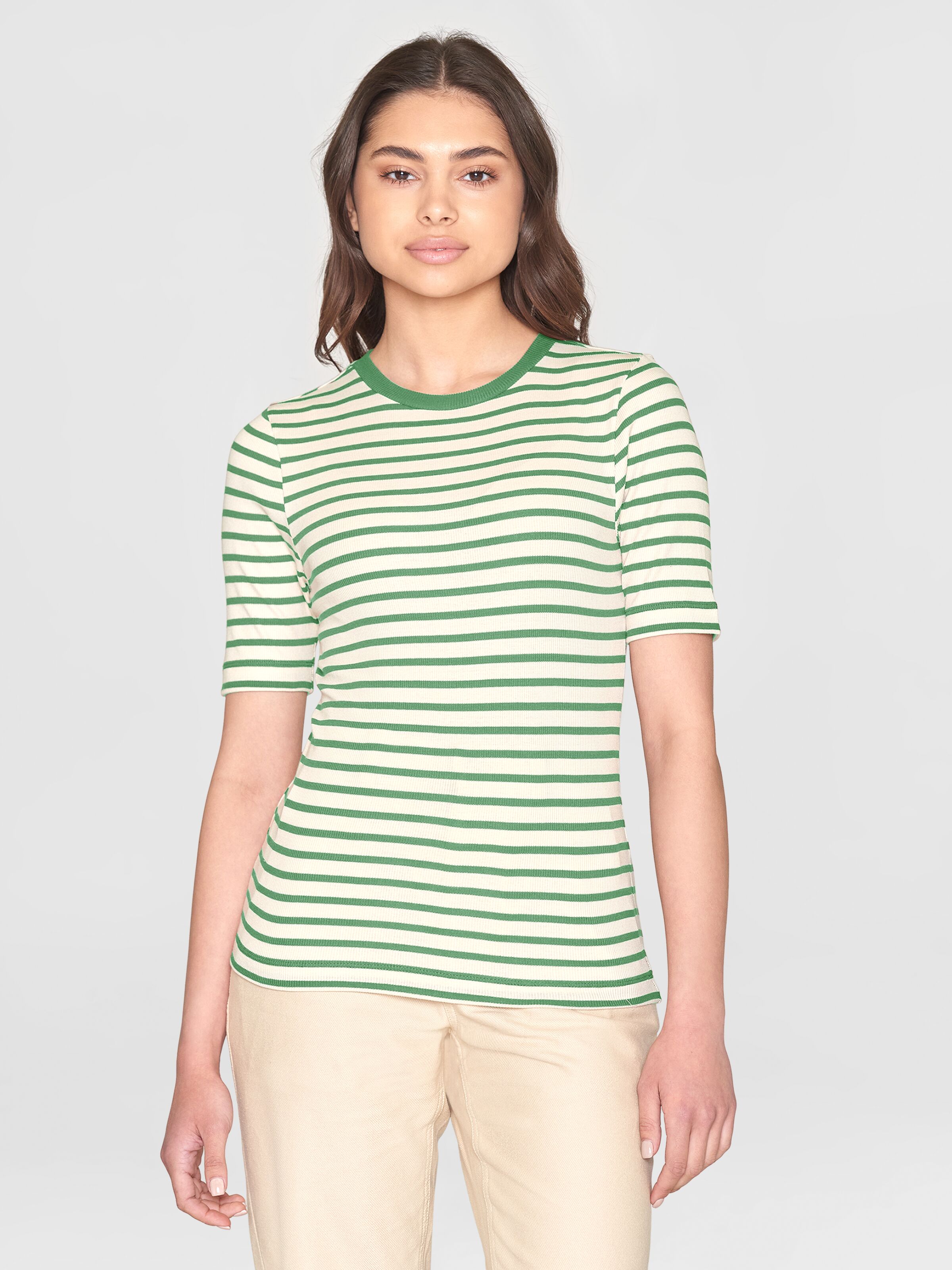Gestreiftes T-Shirt Rib Green Stripe