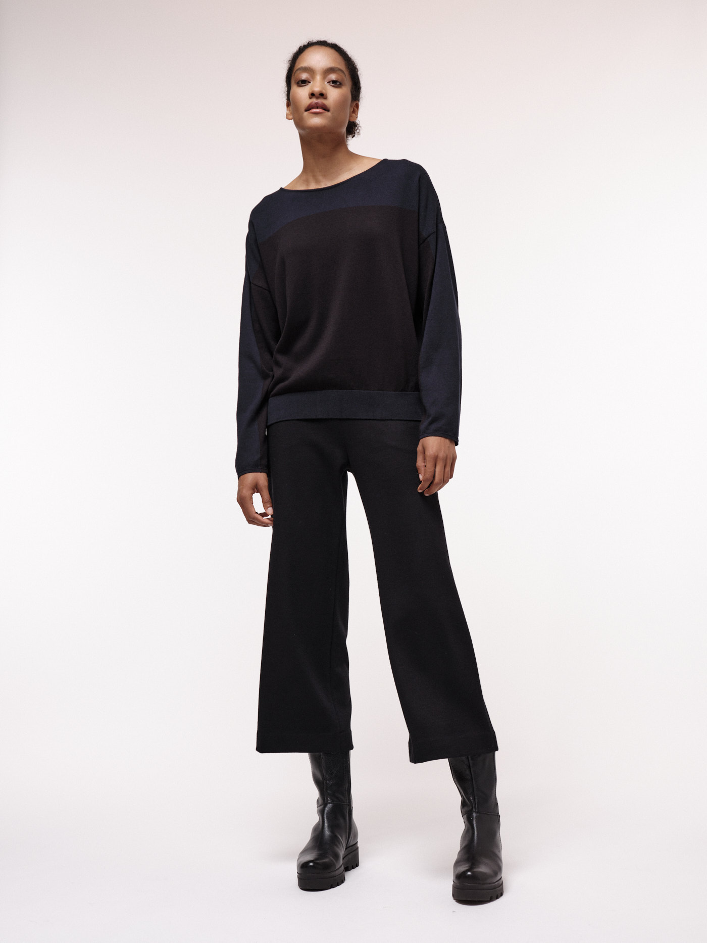 Colourblock Pullover für Damen midnight/black