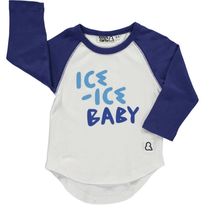 Weißes Raglan-Longsleeve Ice Ice Baby