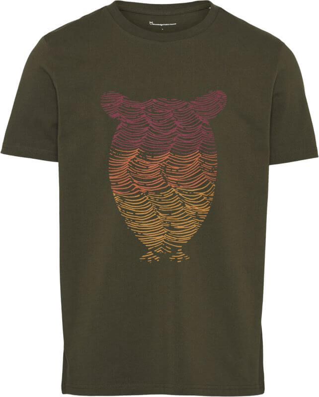 Herren-Shirt ALDER Owl Wave Print forrest night