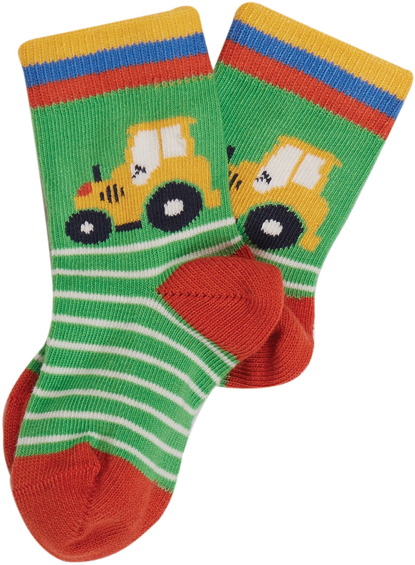 Gemusterte Kinder-Socken im 3er-Pack mit Traktor