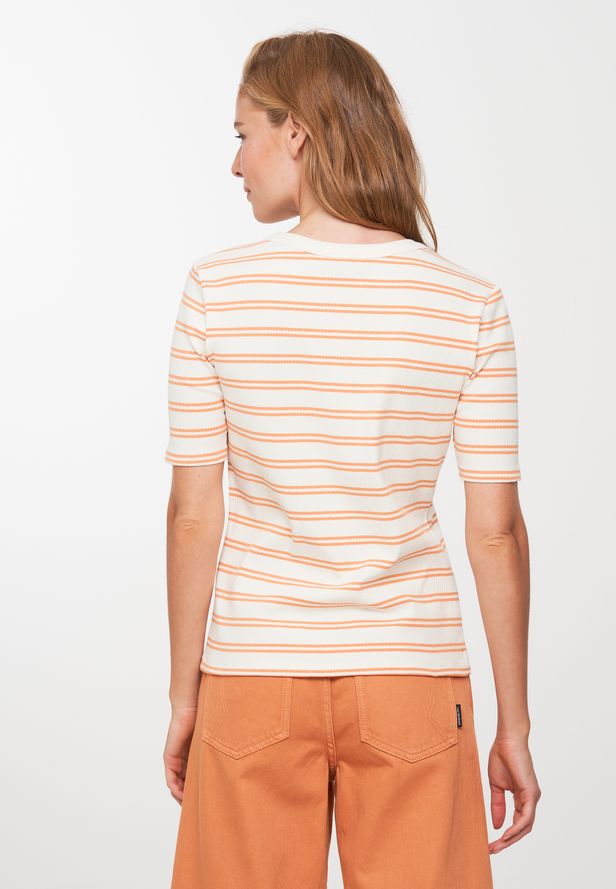 Gestreiftes Shirt DAPHNE STRIPES capri orange