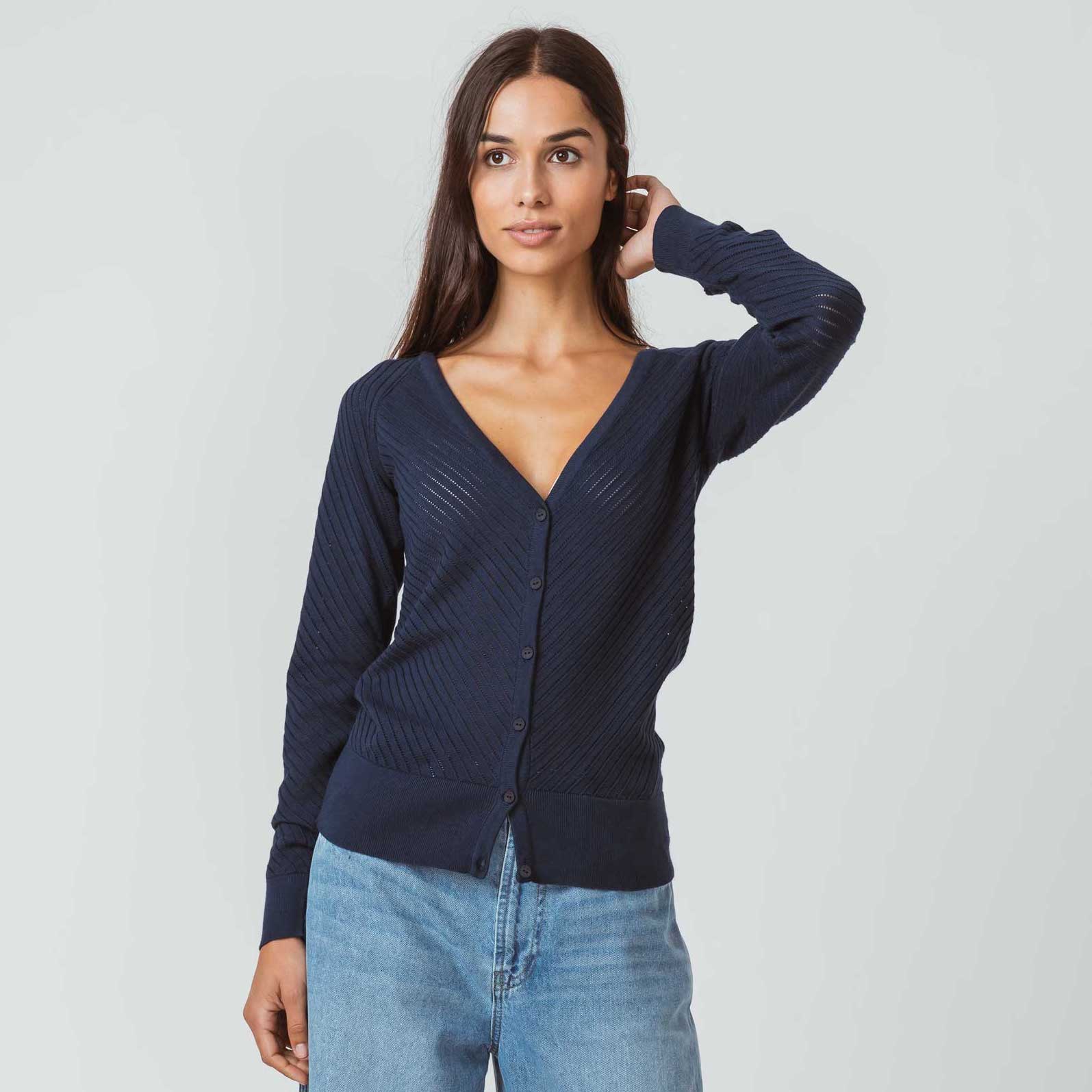 Feinstrick-Cardigan BETTI navy