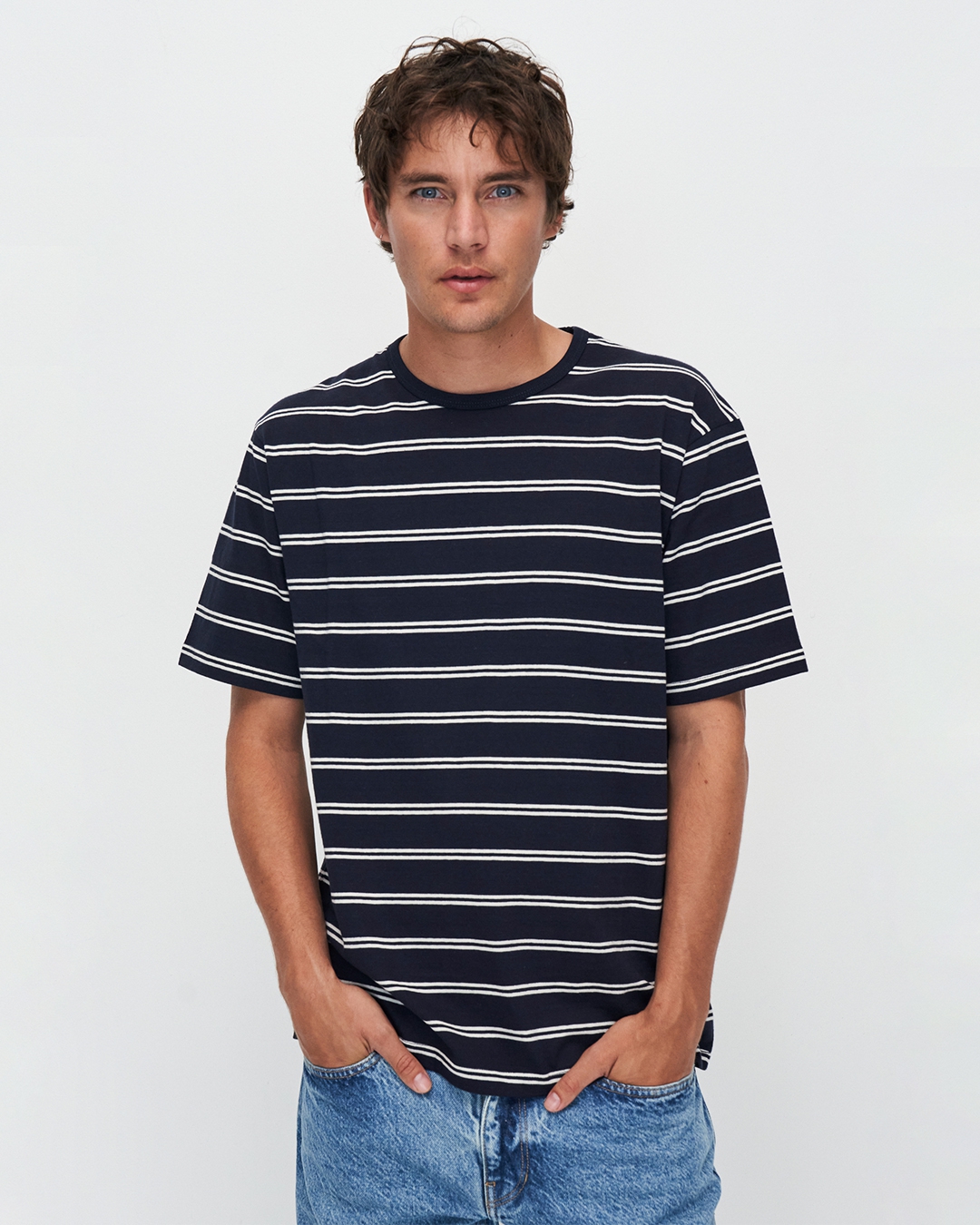 T-Shirt Liam Striped Dark Navy