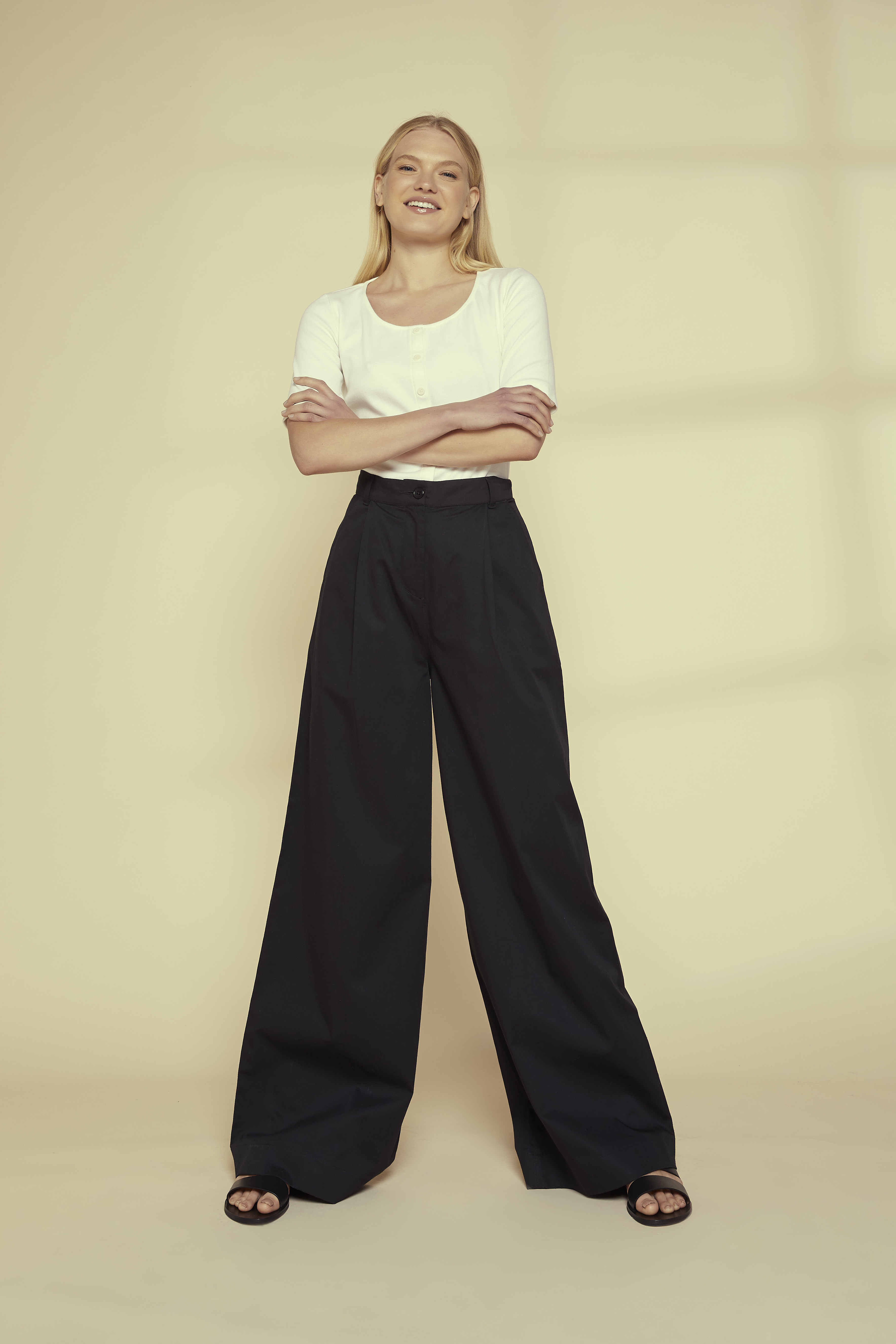 Weite Hose Eve Wide Leg Trousers Black