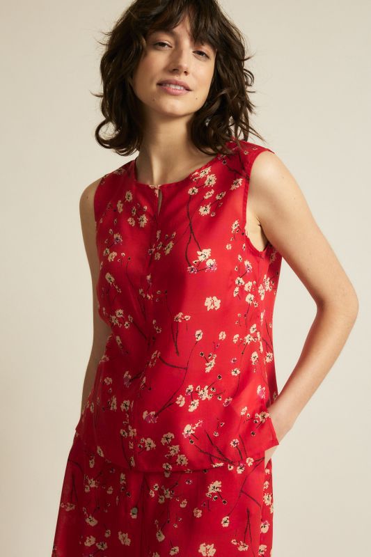 Sommerliches Top Moonflower Print in Rot