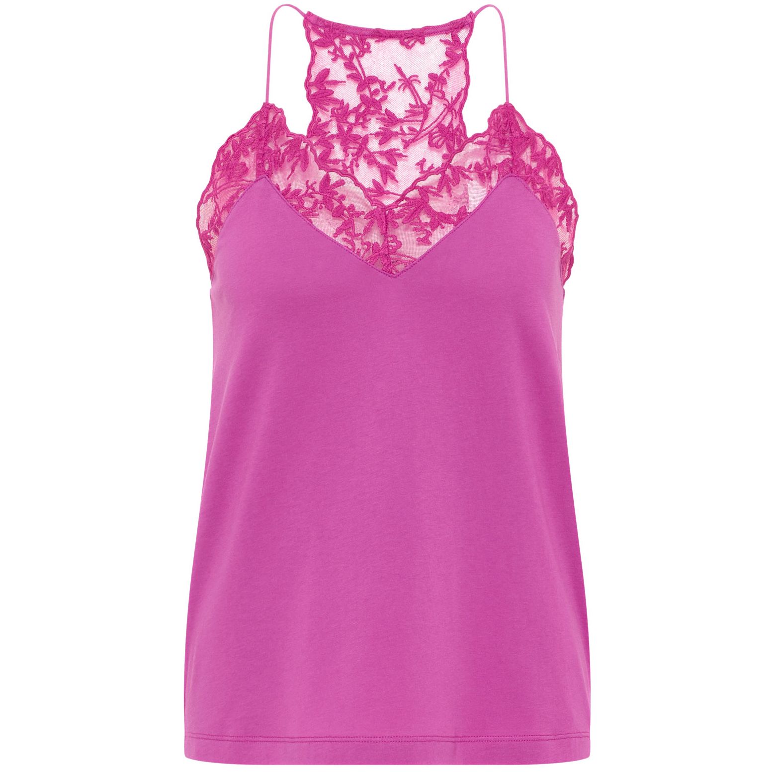 Top mit Spitze plum