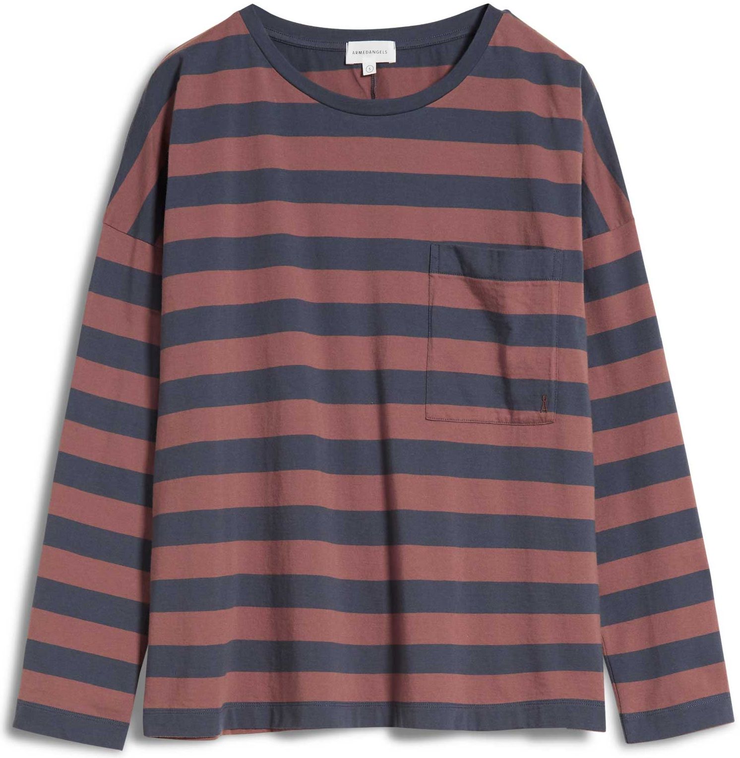 Damen-Longsleeve JUDIKAA BLOCK STRIPES indigo/ dusty rose