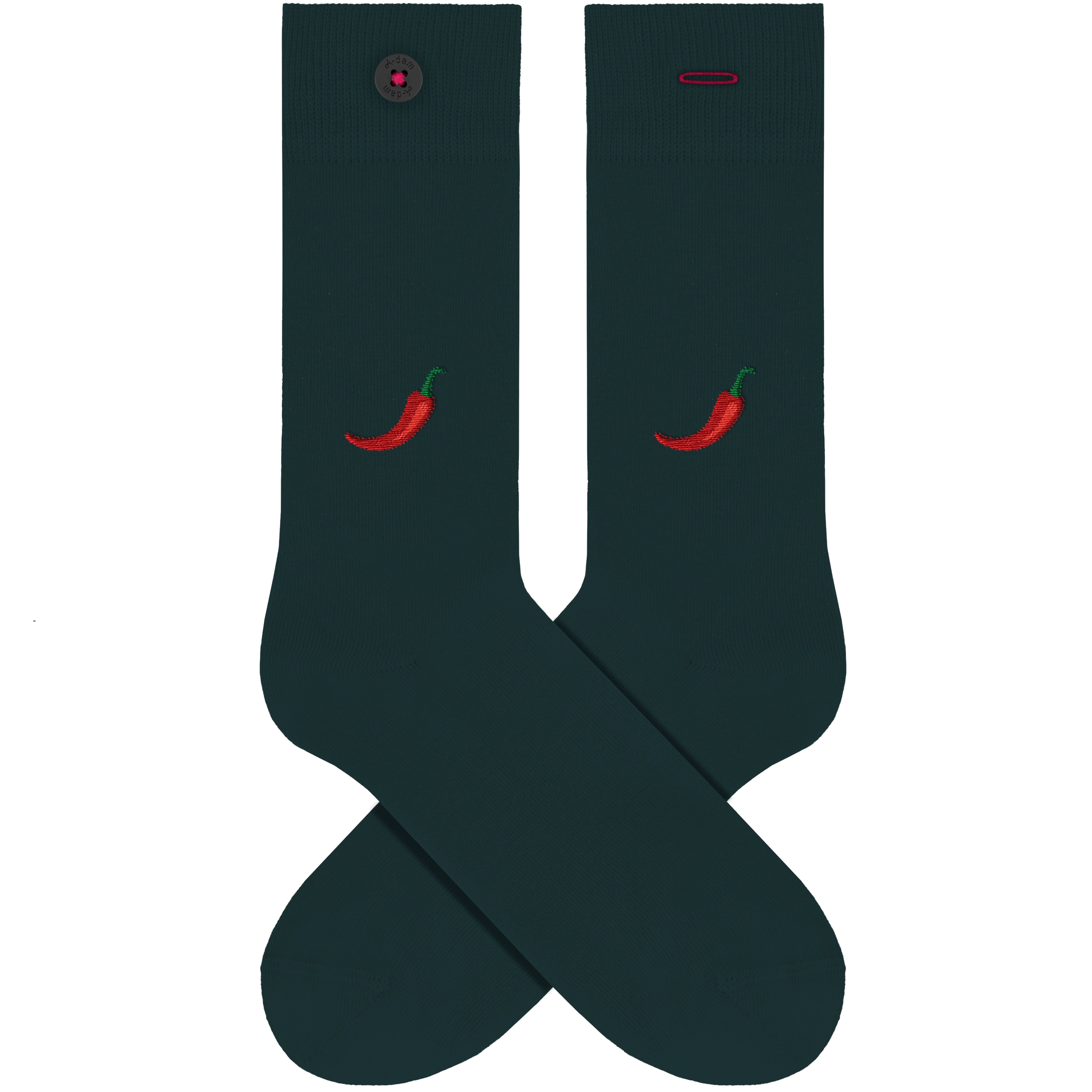 Dunkelgrüne Socken Red Pepper unisex