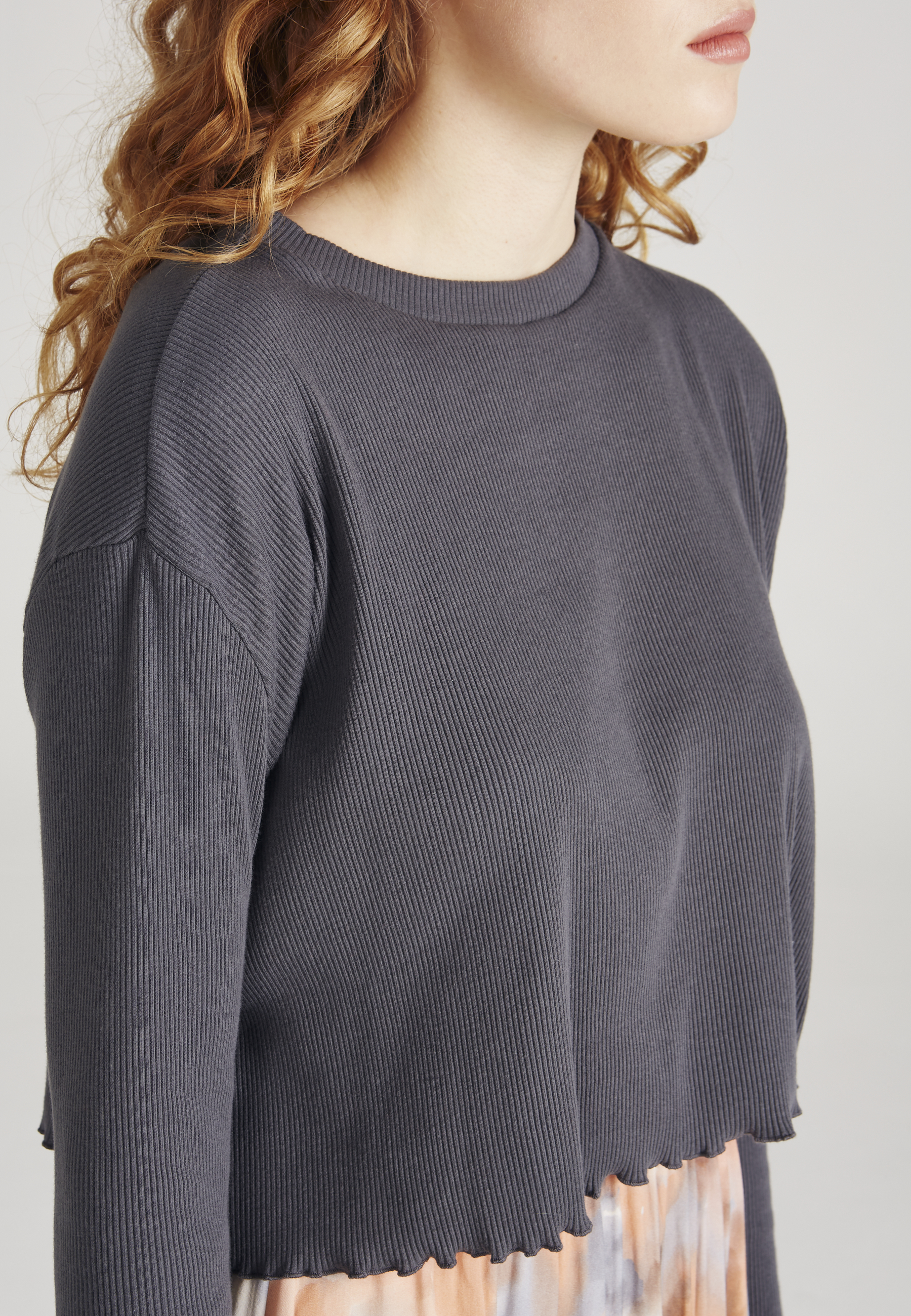Damen-Sweater Tine Shadow Grey