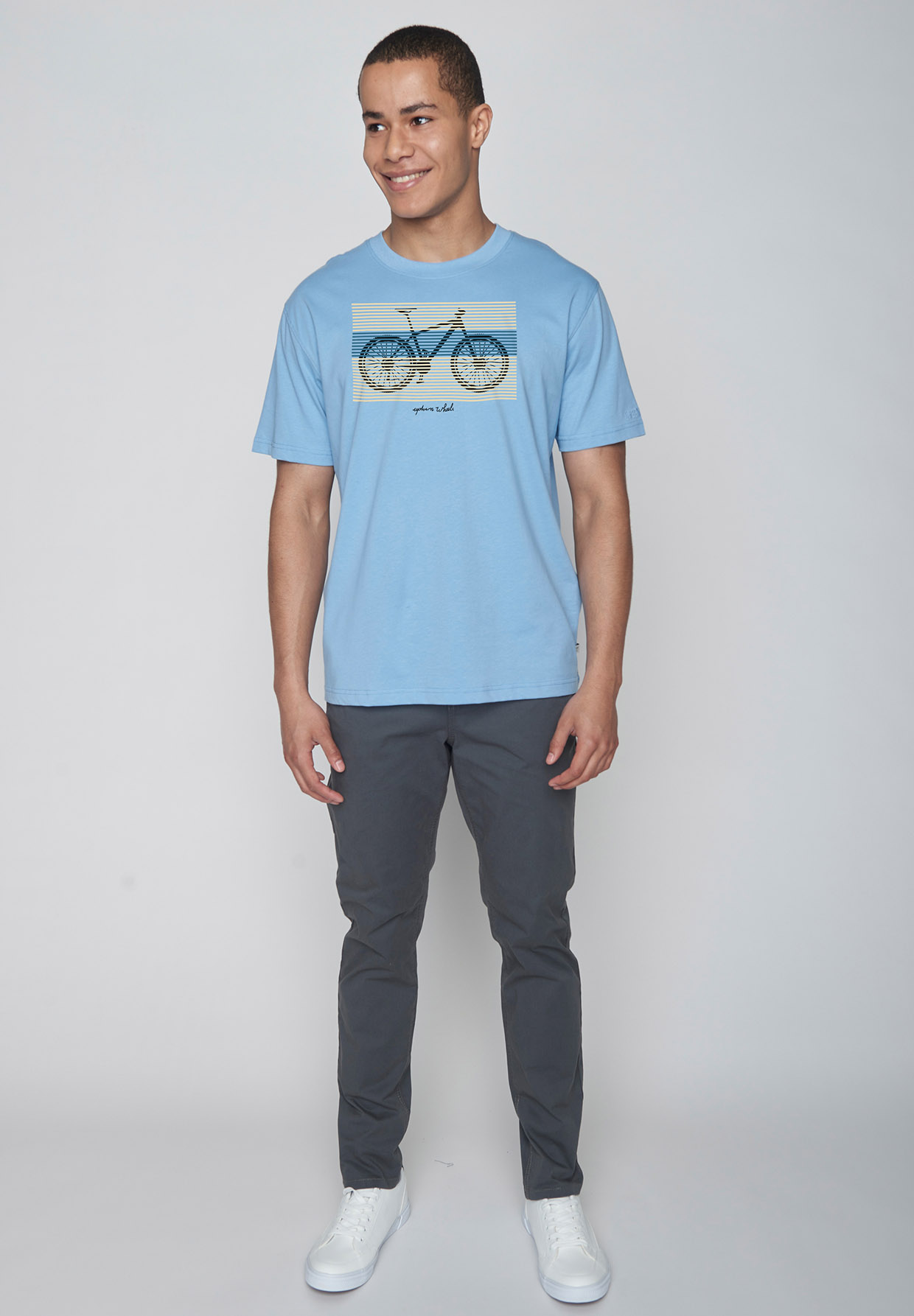 Print T-Shirt Bike Urban Cycle Fusion Slate Blue