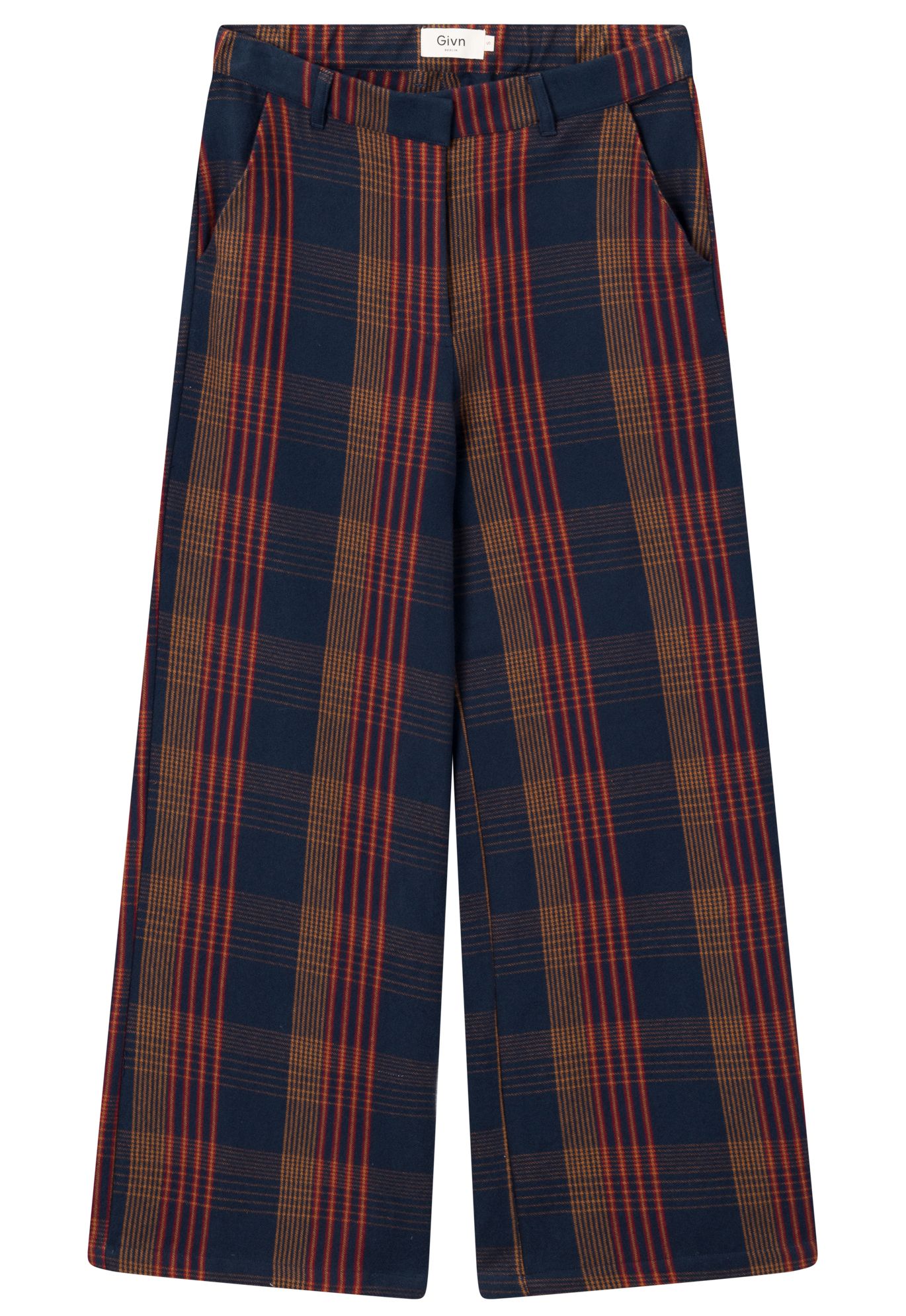 Hose Beatrice Blue Brown Red Checked
