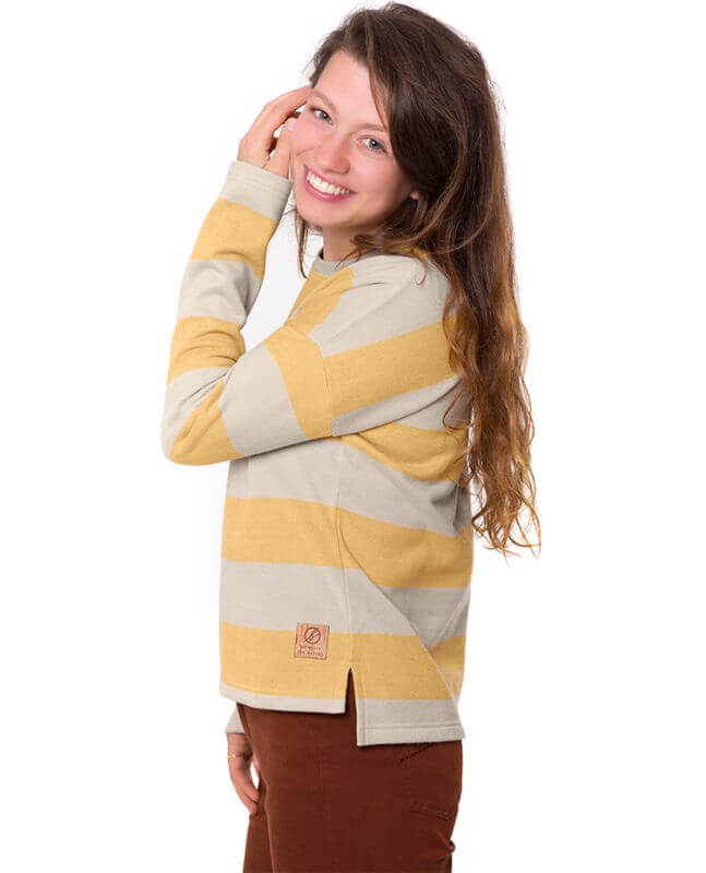 Gestreifter Captains Damen-Sweater yellow