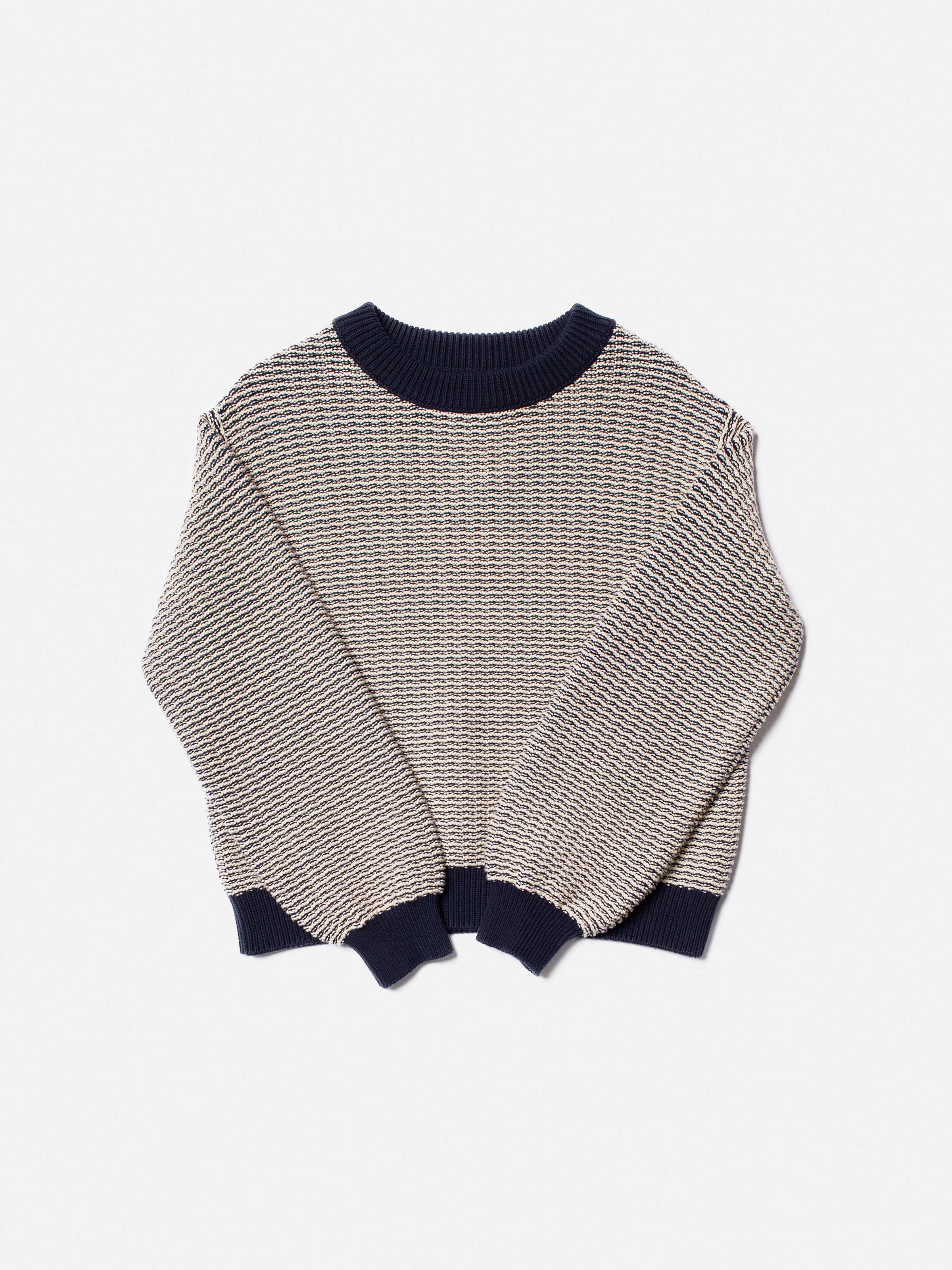 Strickpullover Fay Structure Knit Navy-Offwhite