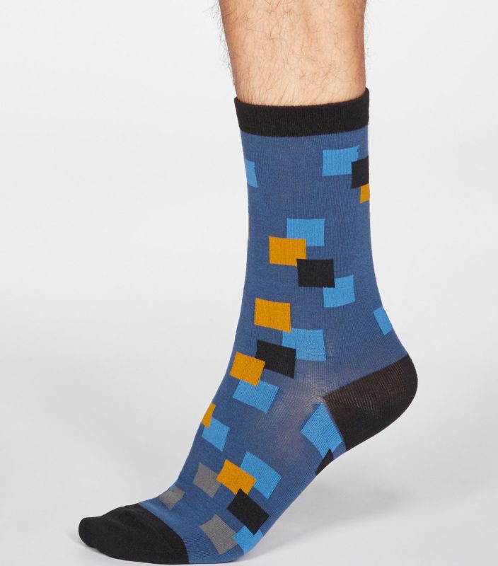 Herren-Socken Evan Square in Denim Blue