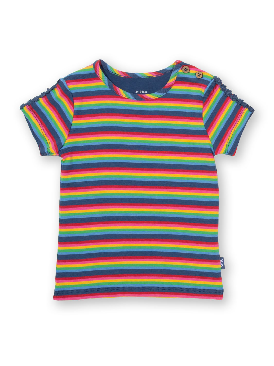 Gestreiftes Kurzarm-Shirt Rainbow Daisy