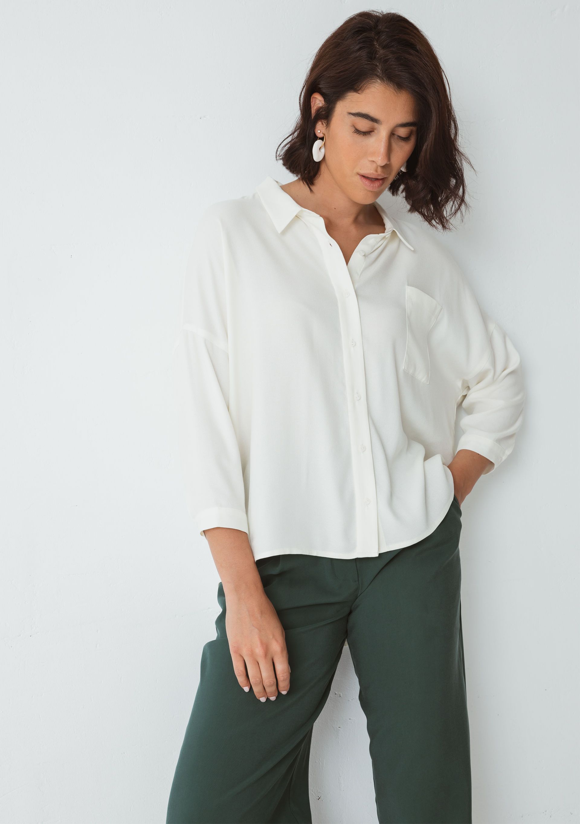 Langarm-Bluse MATTINA white