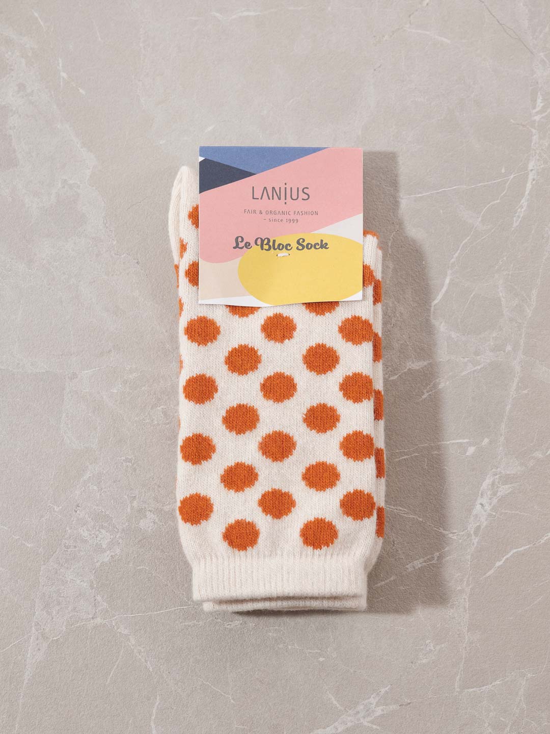 Socken mit Punkten off white/orange
