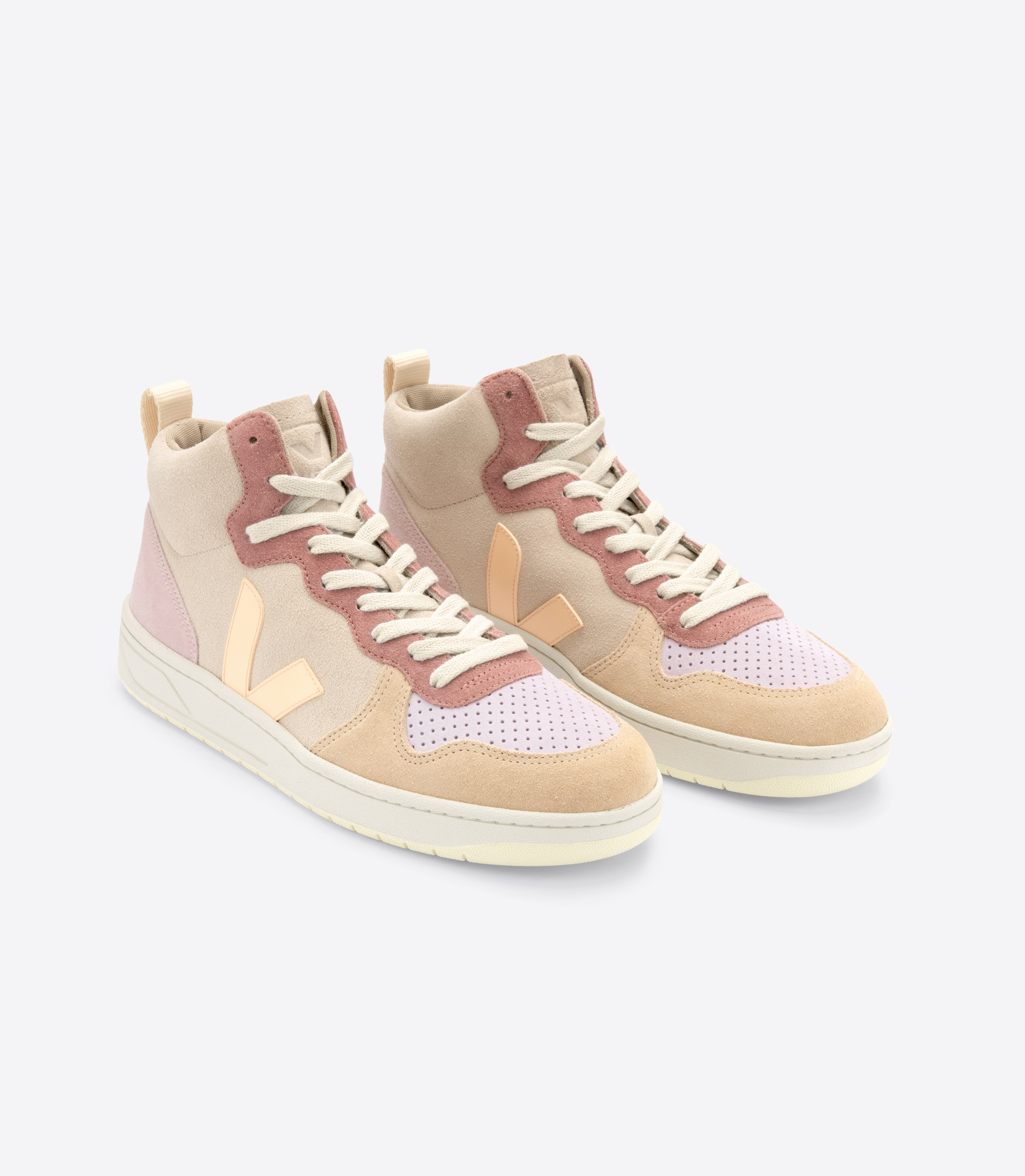 Hohe Sneaker V-15 Suede Multico Peach