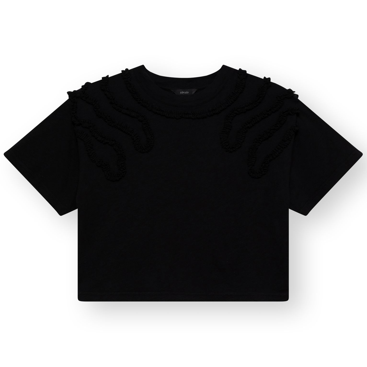 Weites Rüschen-Shirt MEXINE Black