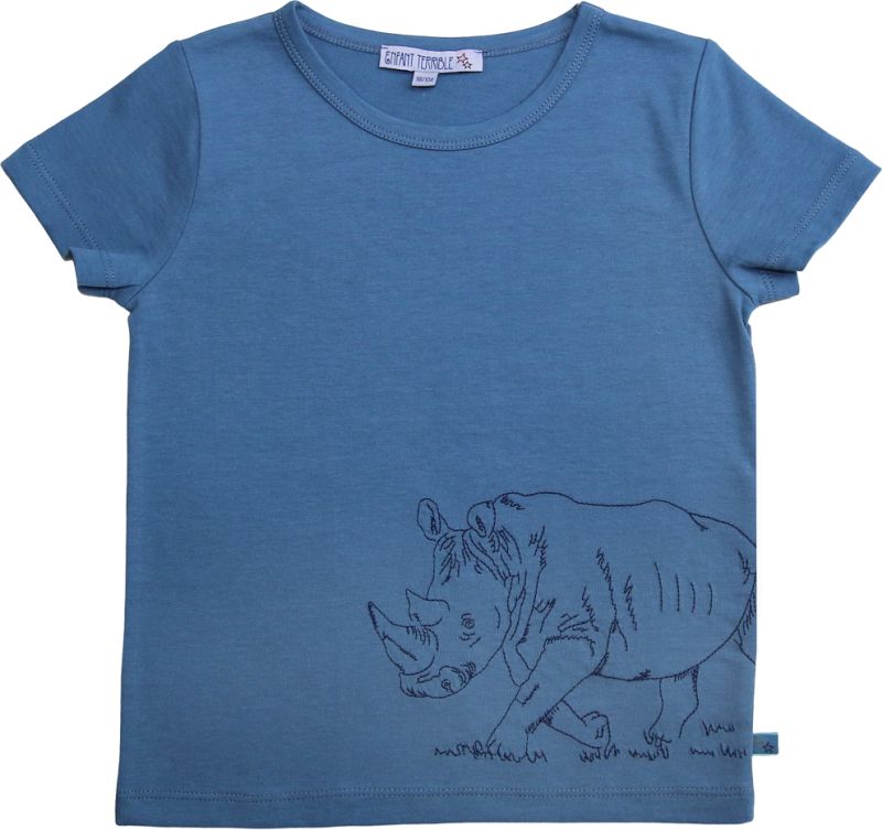 Kurzarm-Shirt mit Rhinozeros petrol