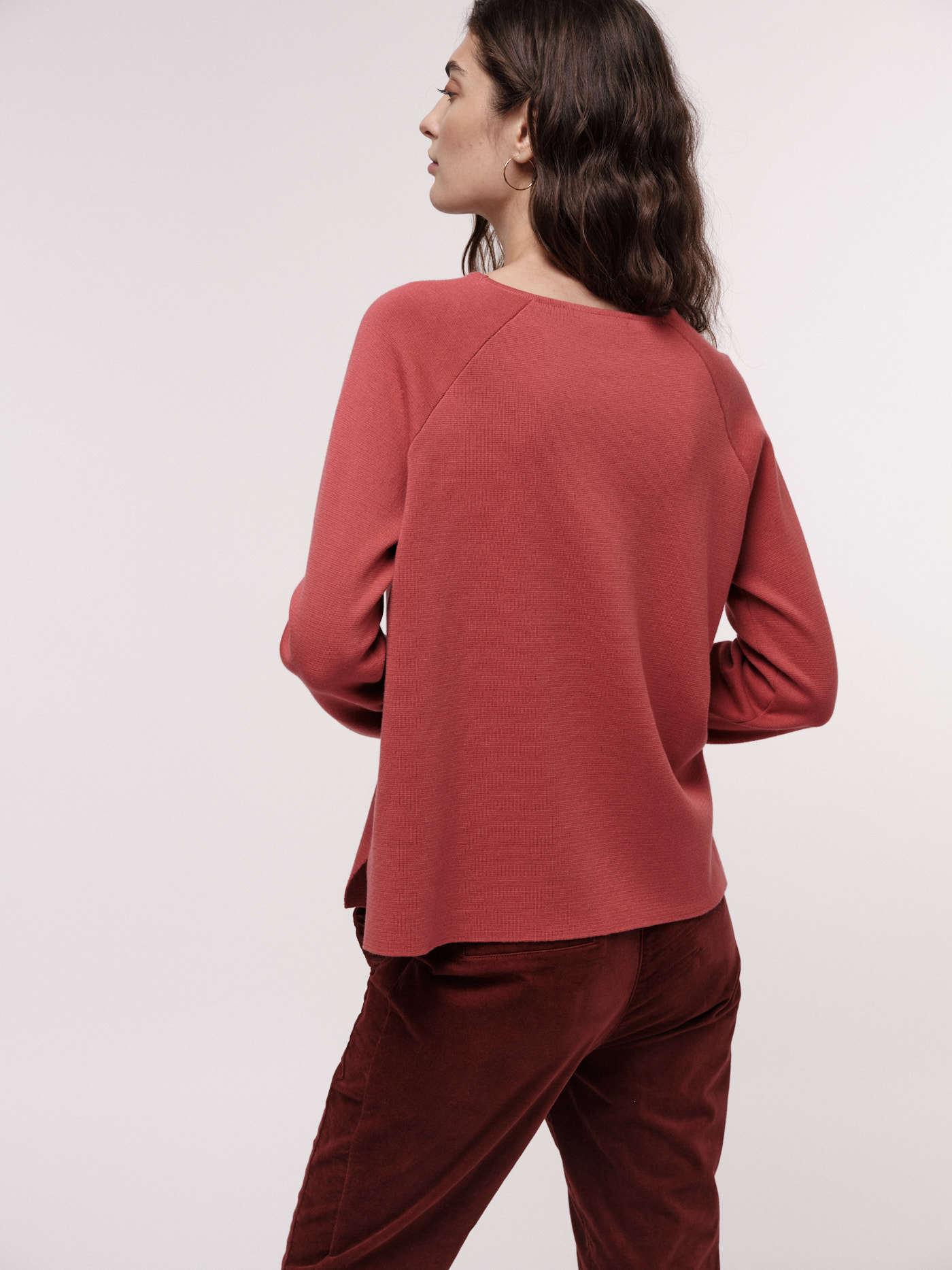 Damen-Pullover Punto Milano rosewood