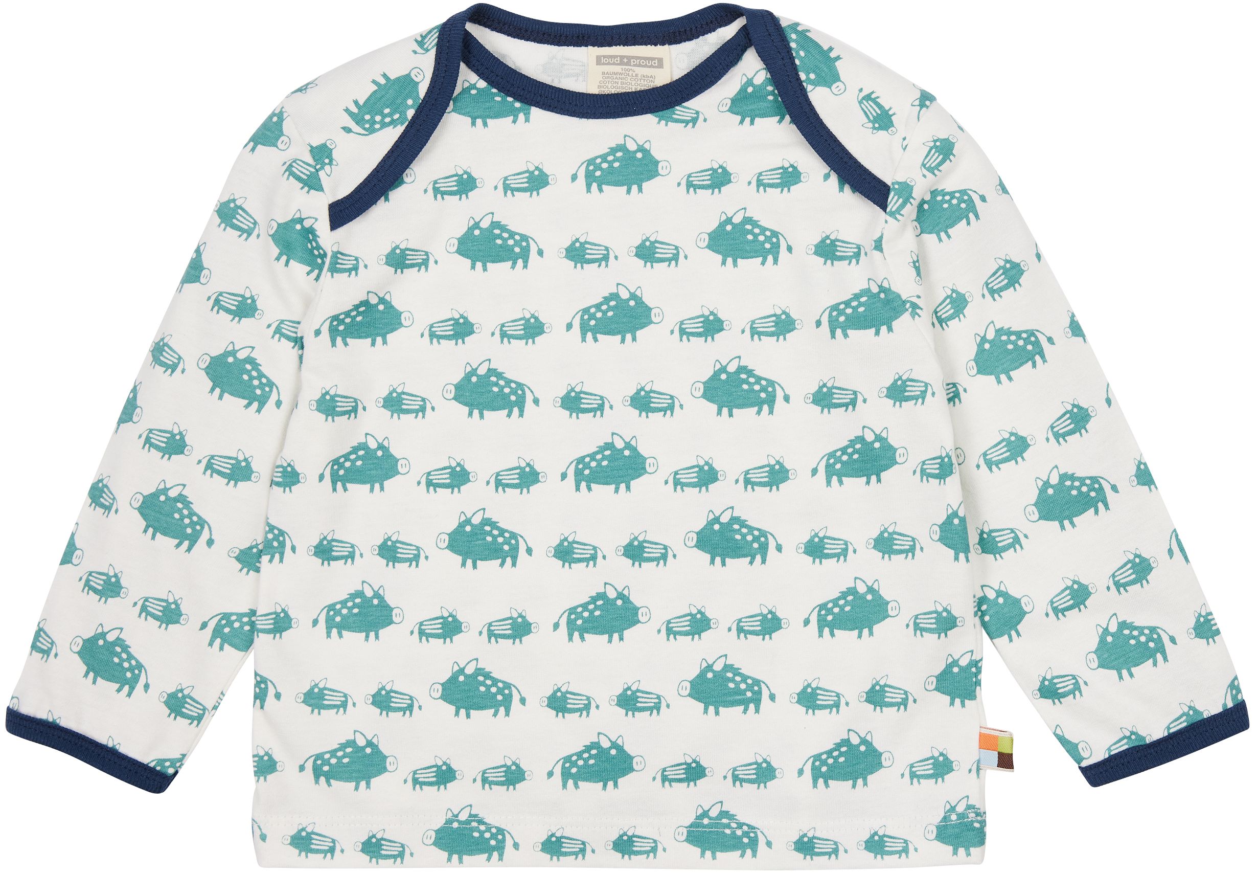 Kinder-Longsleeve mit Wildschweinen Oregano