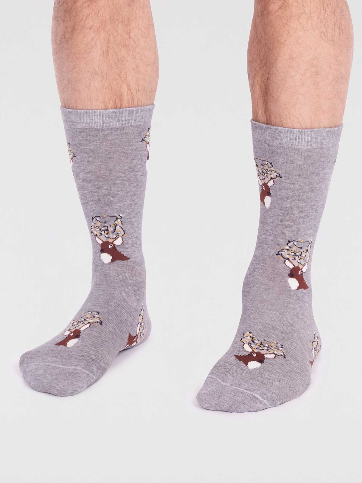 Socken Celyn Christmas Stag Socks Grey Marle