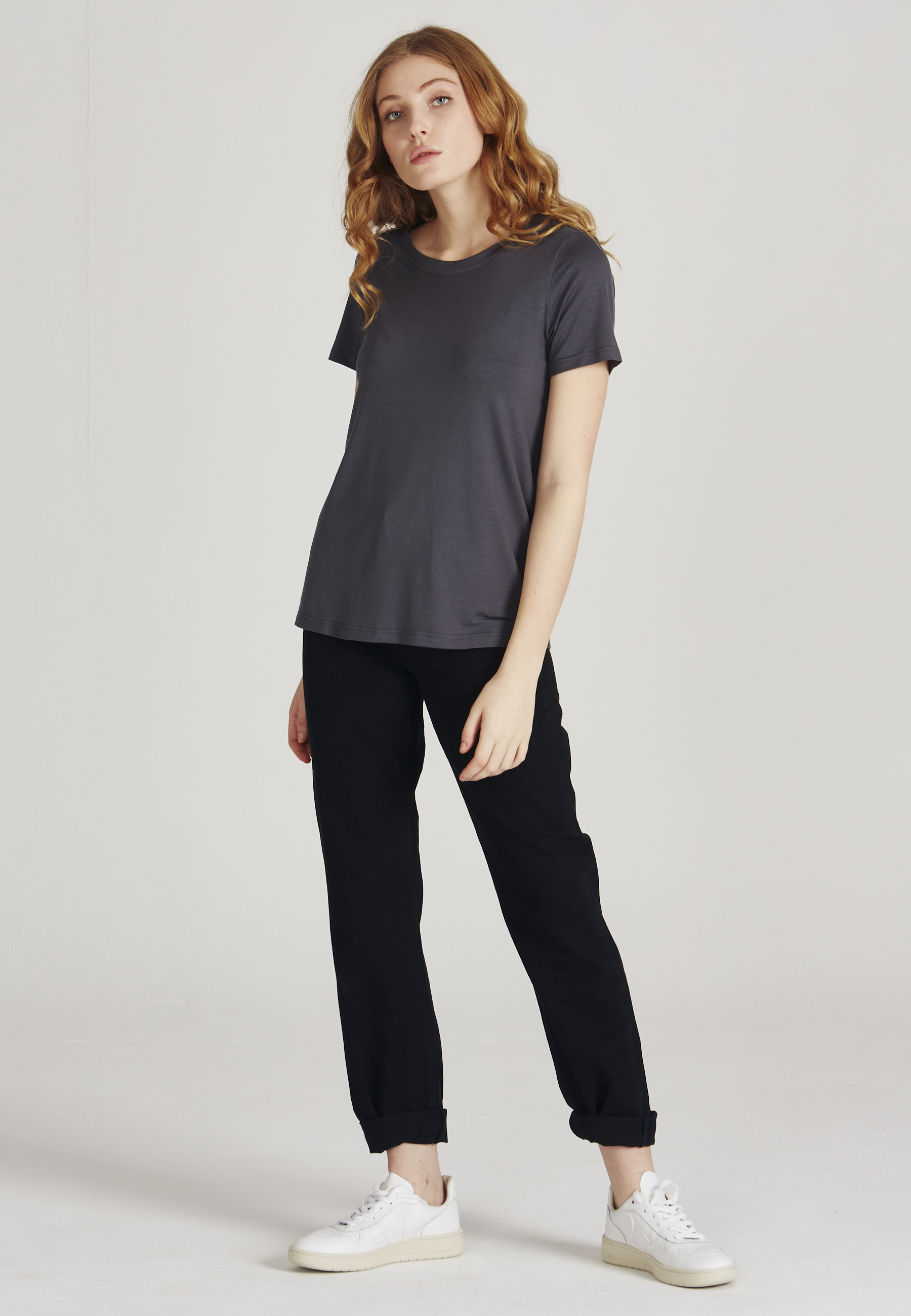 Damen-T-Shirt Lena Shadow Grey Tencel