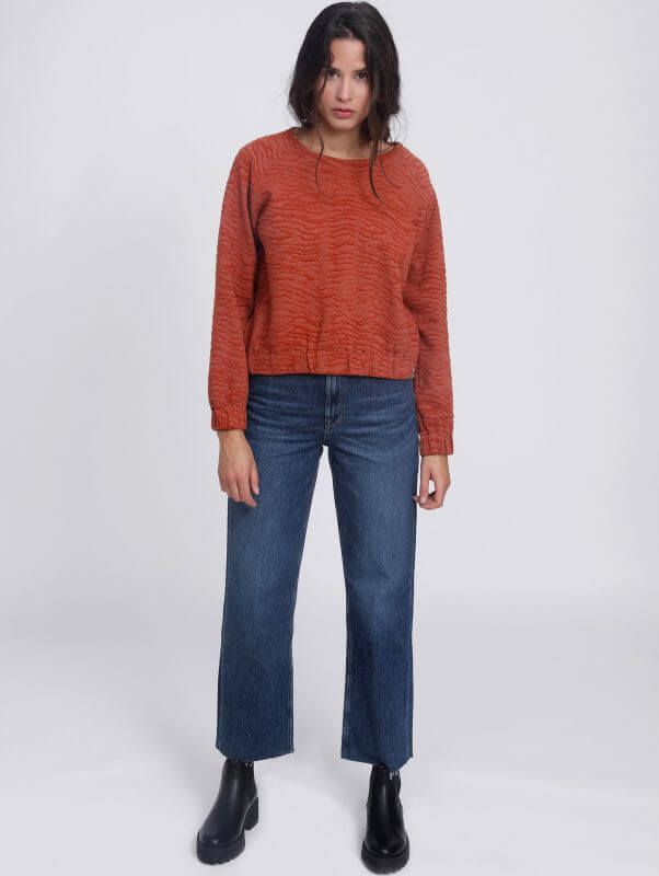 Strukturierter Damen-Sweater DIMMA chili
