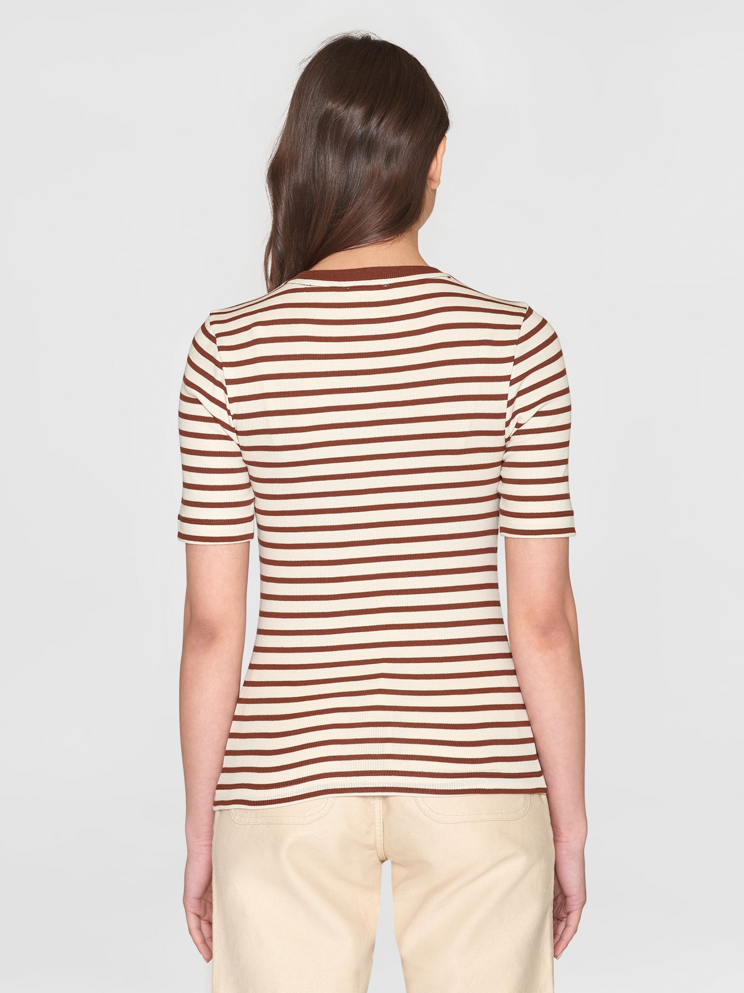 Gestreiftes T-Shirt Rib Brown Stripe
