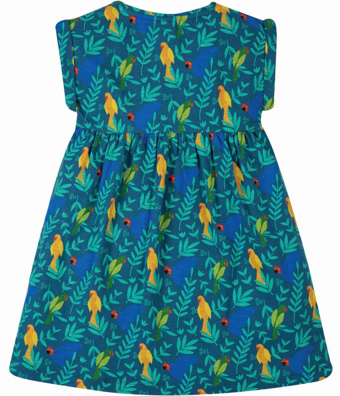 Hübsches Kurzarm-Kleid mit lustigen Vögeln