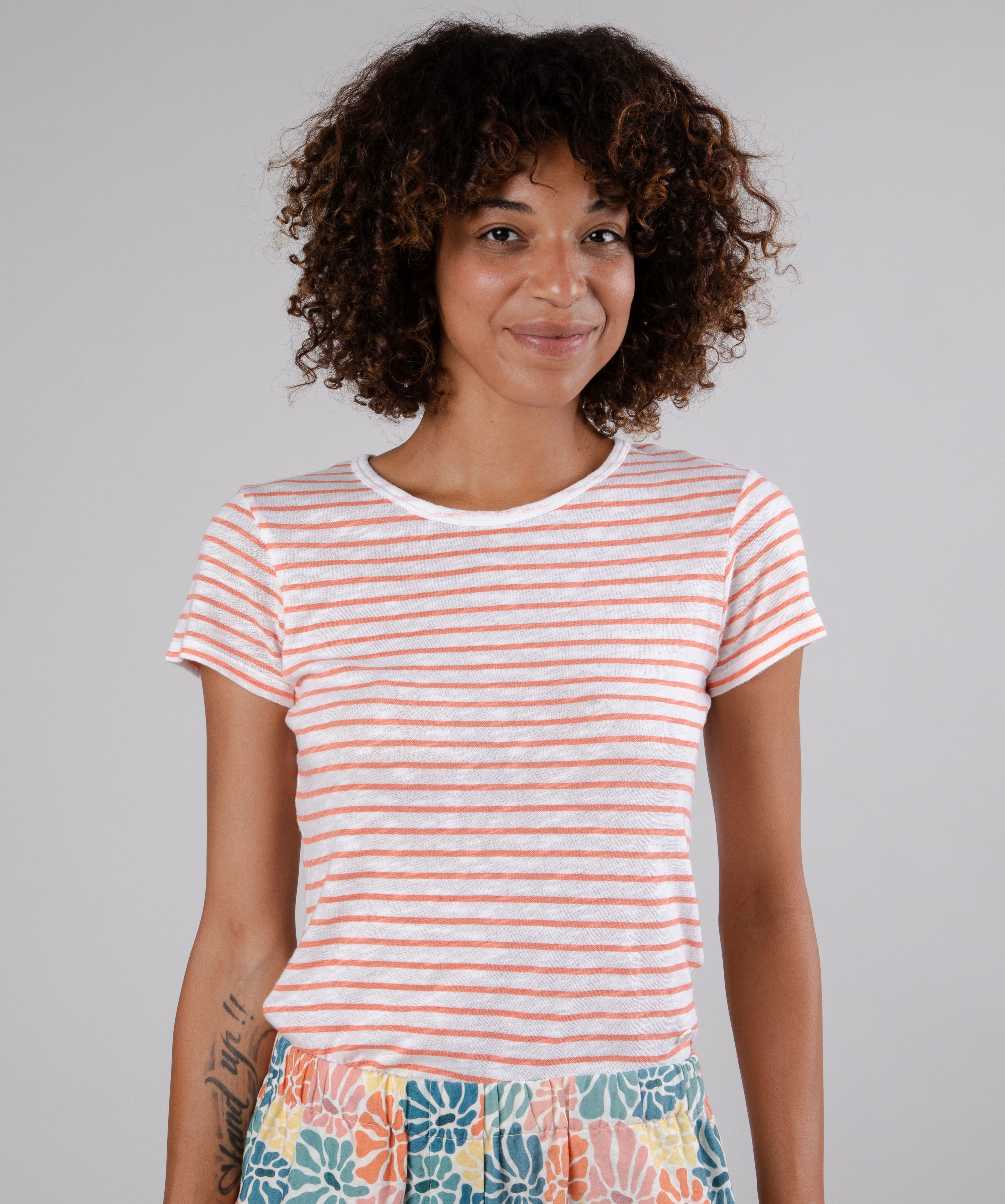 T-Shirt Stripes Slim Fit Apricot