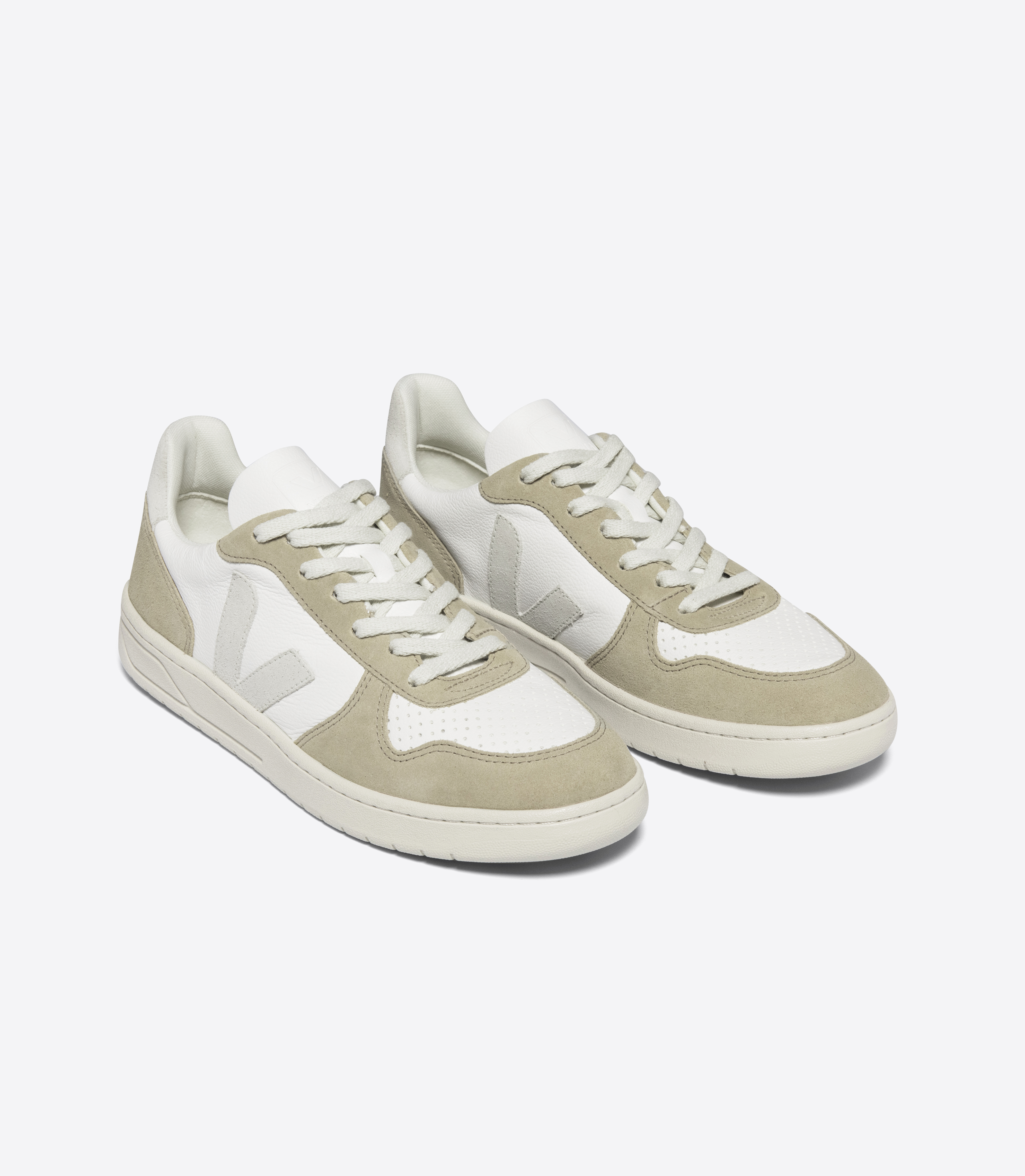Damen-Sneaker V-10 Chromefree Leather Extra White Natural Sahara