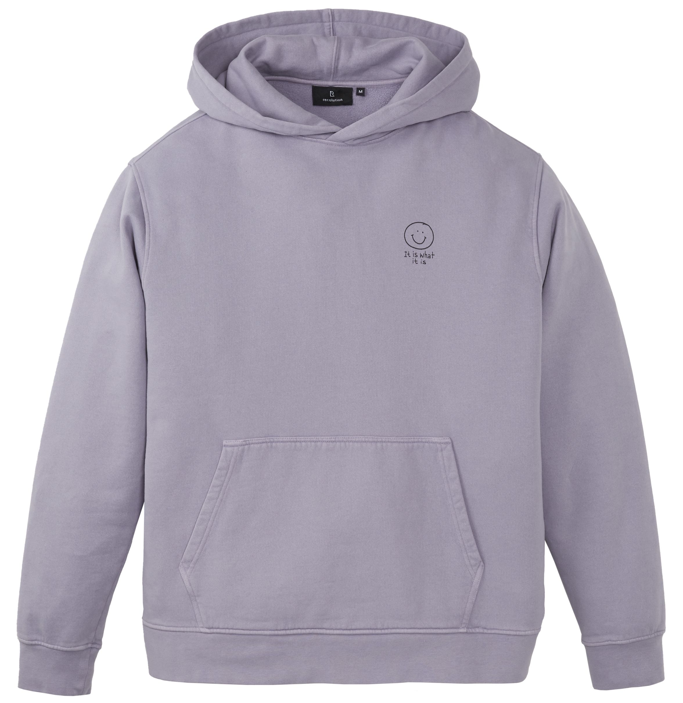 Hoodie OLIVE SMILEY gray lilac unisex