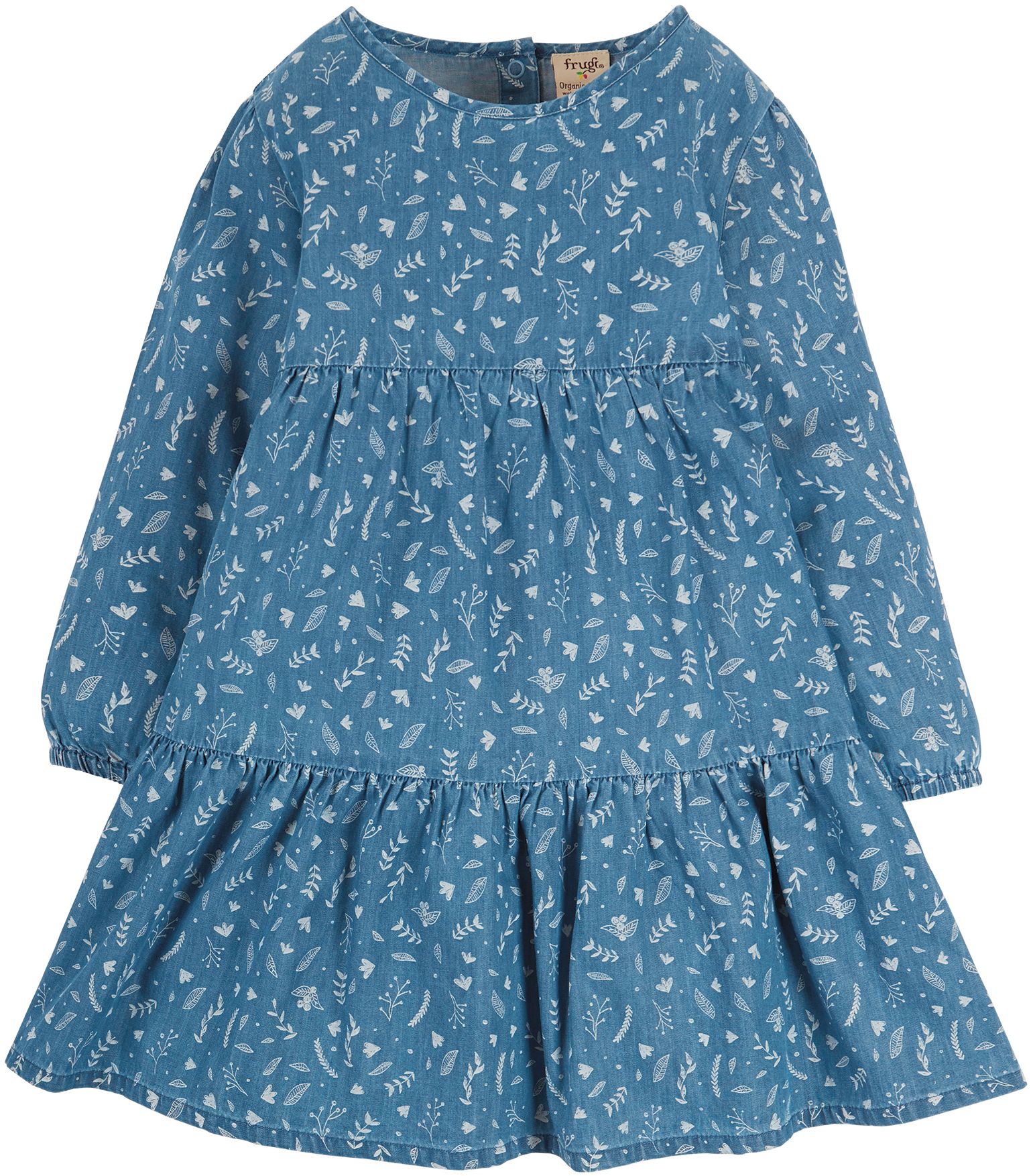 Langarm-Kleid mit Blätter-Print für Kinder