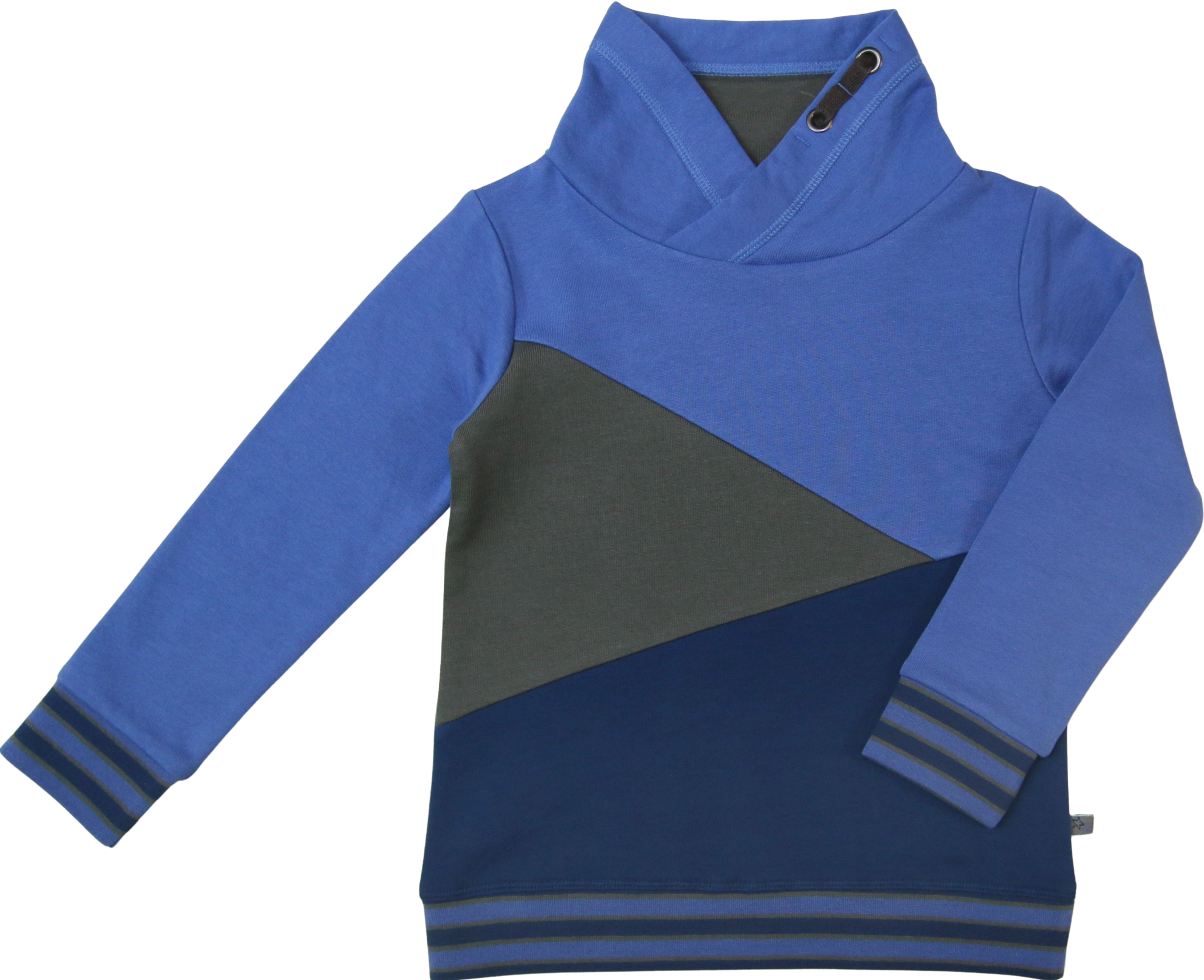 Kinder-Sweatshirt Colourblock tintenblau-himmelblau