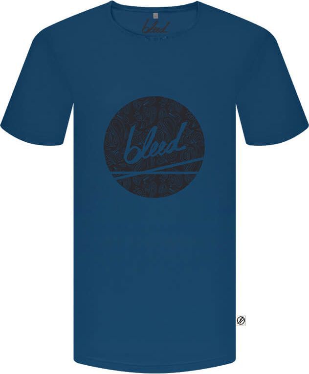 Blaues T-Shirt mit Paisley-Logo