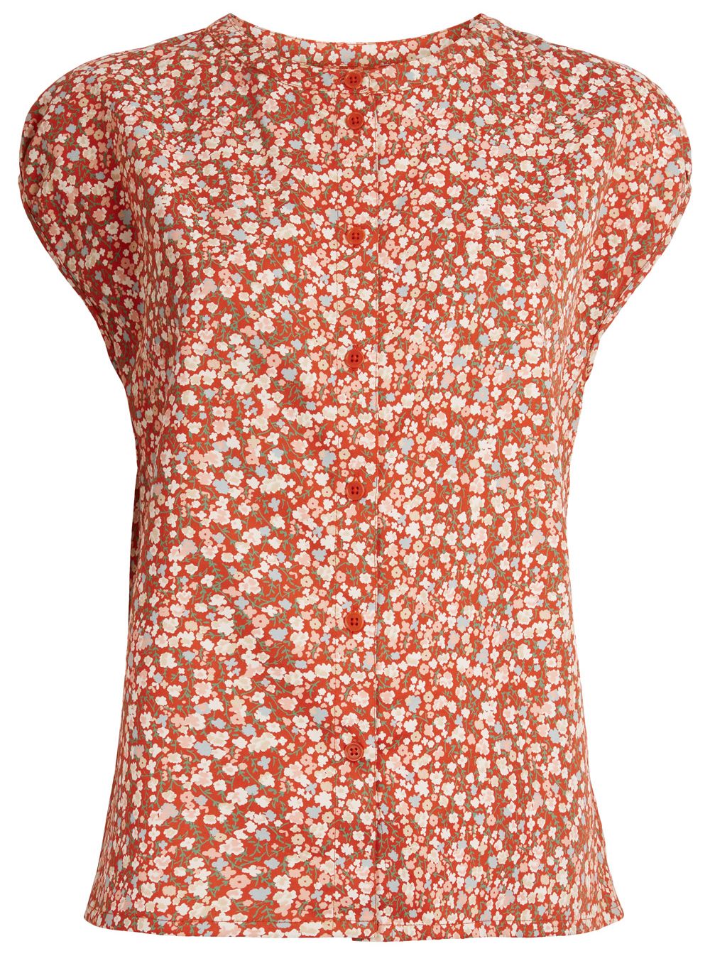 Kurzarm-Bluse Anna Floral Red