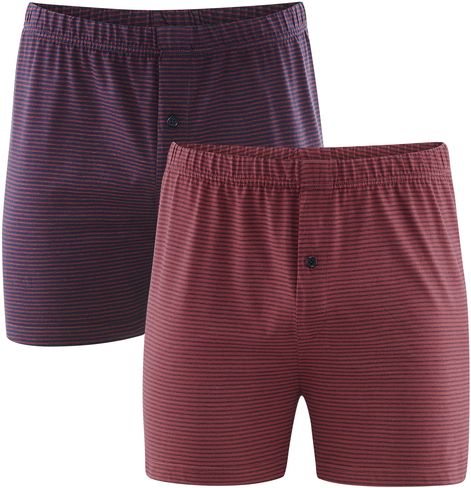 Rot gestreifte Boxer-Shorts im Doppelpack