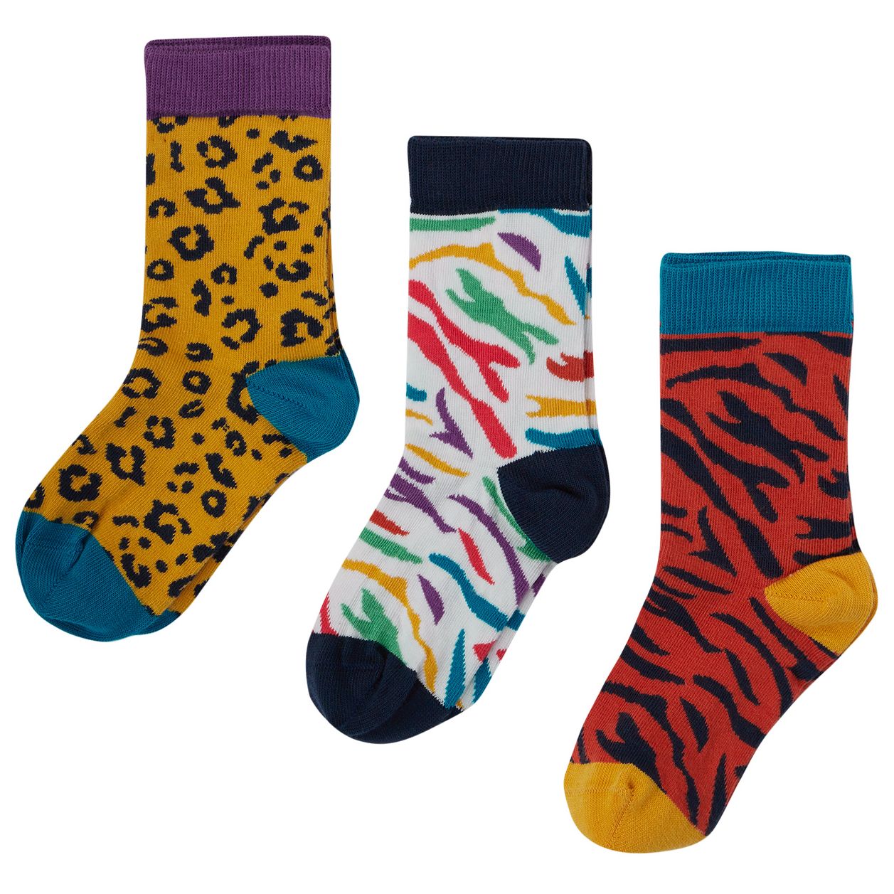 Gemusterte Socken im 3er-Pack Animal Prints