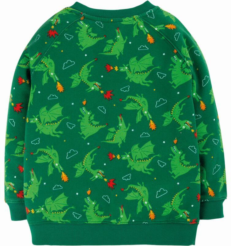 Grüner Jungs-Pullover mit coolen Drachen