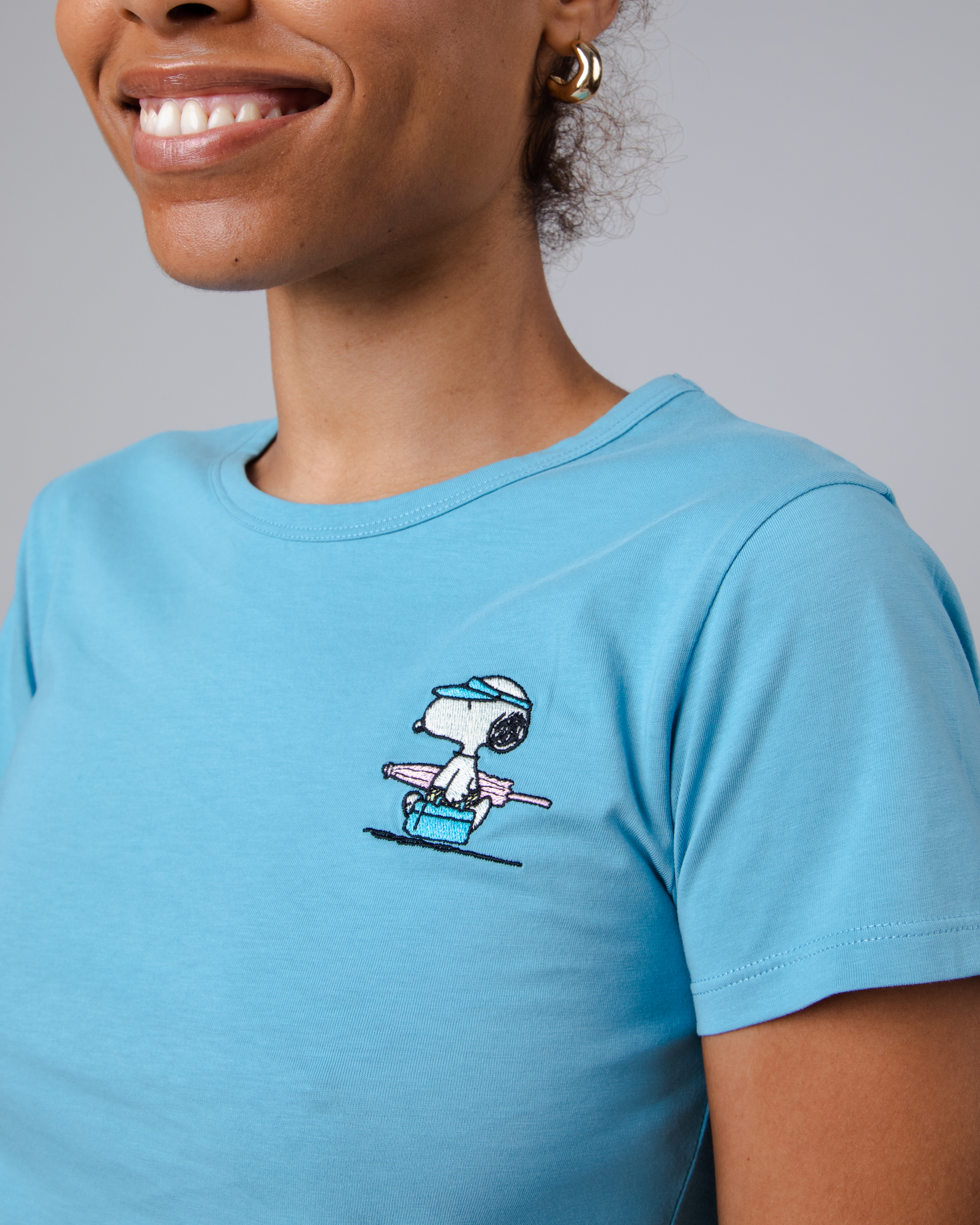 T-Shirt Peanuts Beach Slim Fit Blue