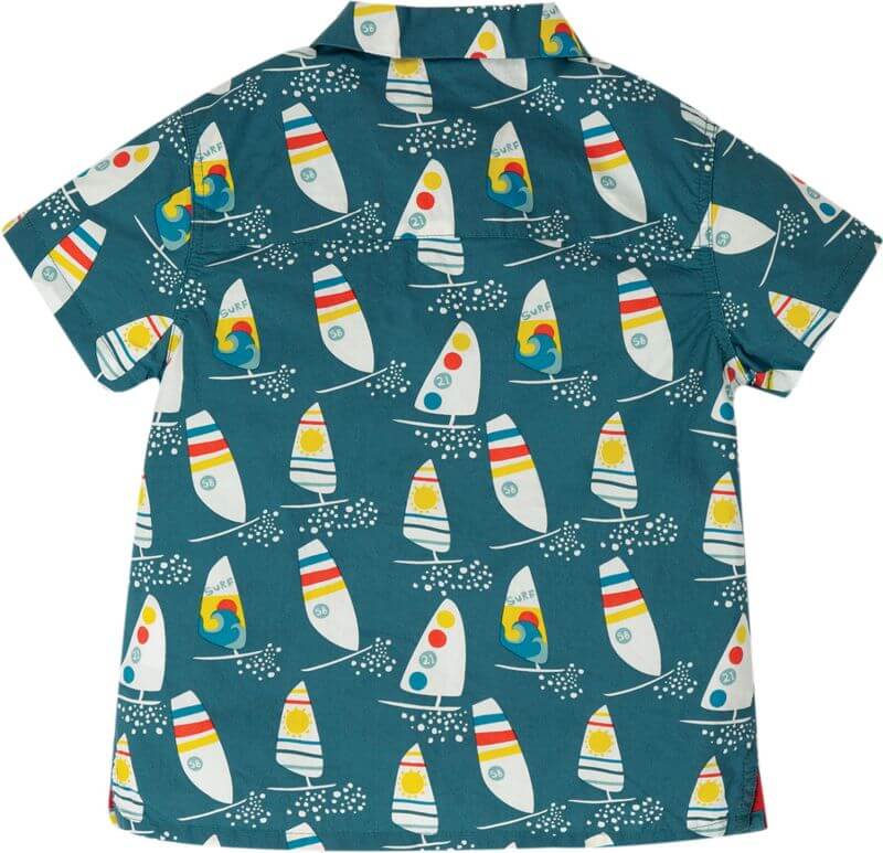 Dunkelblaues Jungs-Hemd mit Surf-Motiv