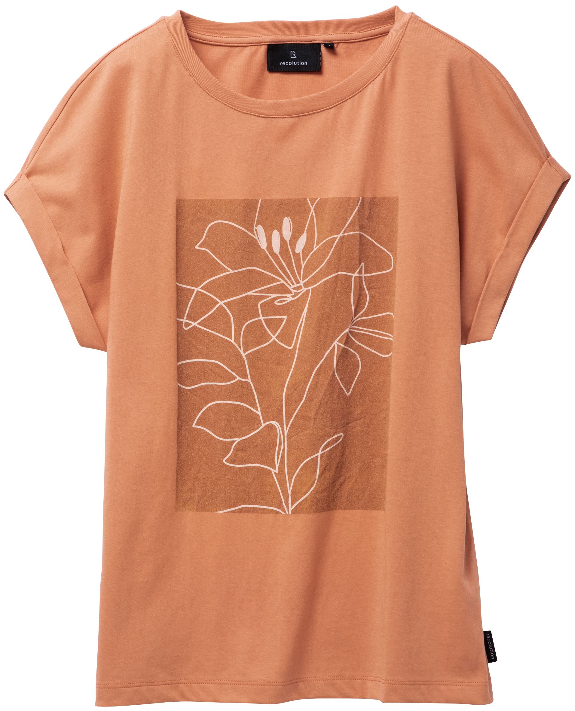 Bedrucktes Shirt CAYENNE FLOWER LINES capri orange