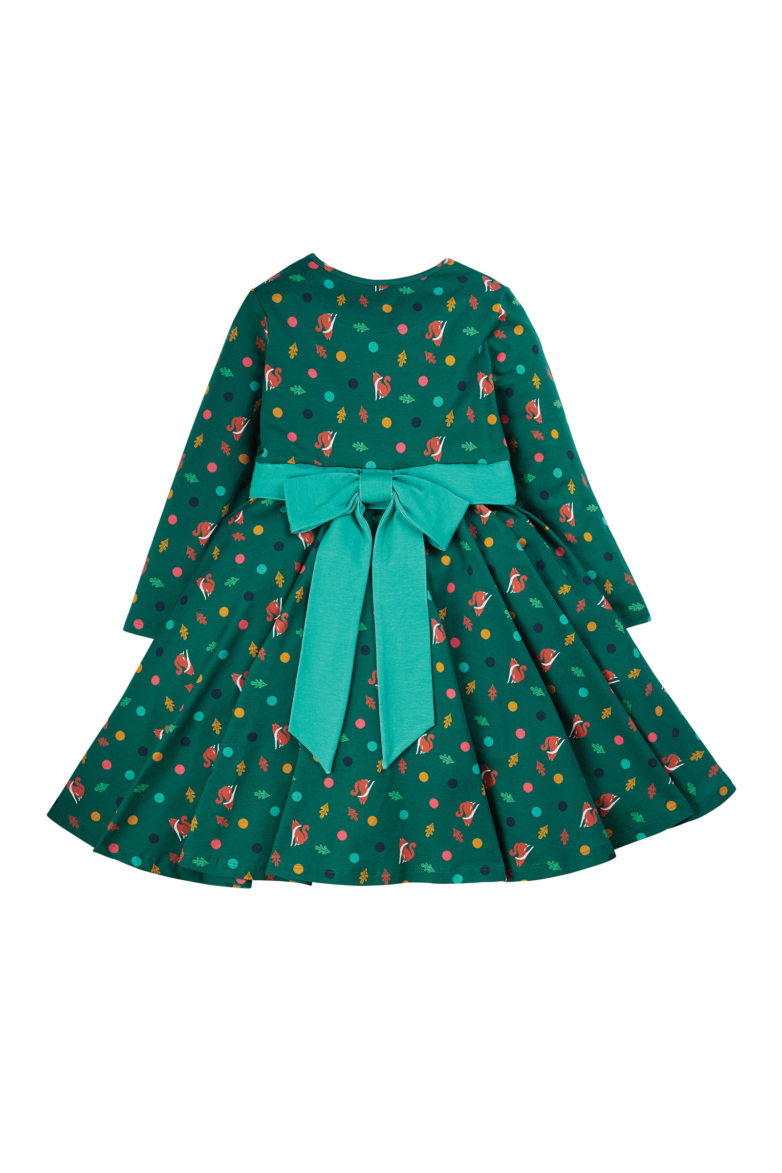 Langarm-Kleid für Kinder mit Fuchs-Print